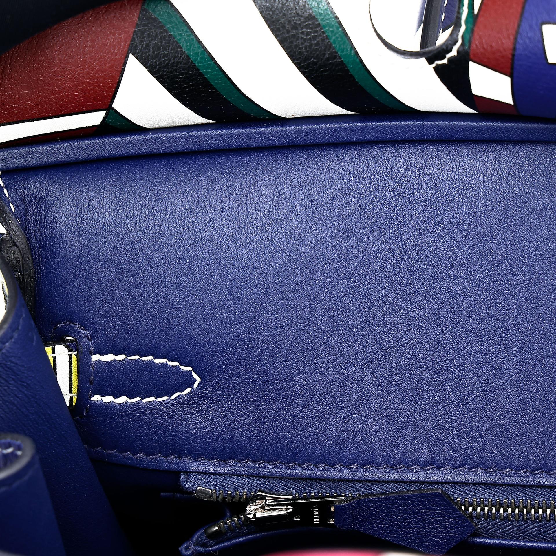 Very Good ( Rank A) HERMÈS Limited Edition Birkin 25 One Two Three and Away We Go Multi-color Swift Palladium hardware D (2019) - 27