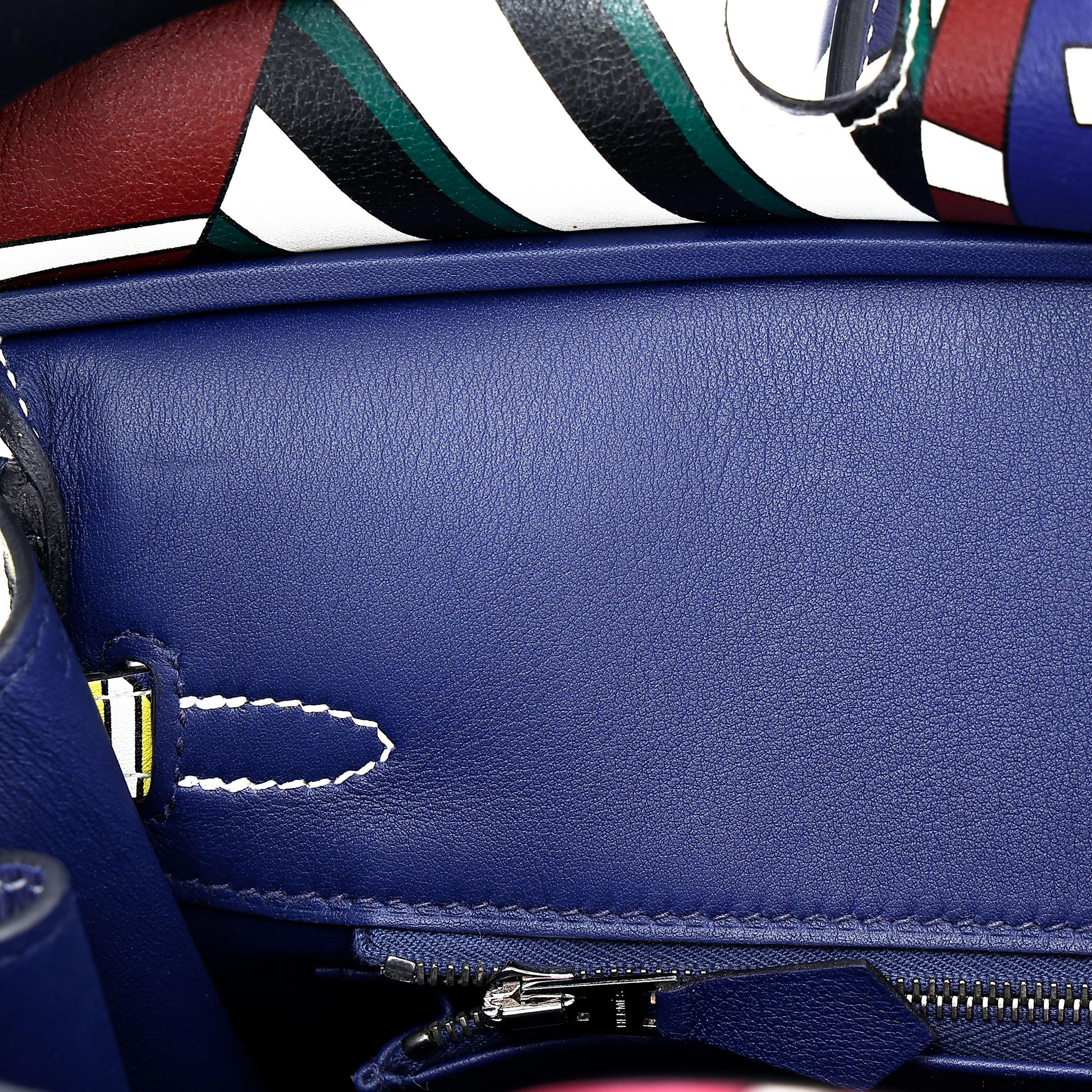 Very Good ( Rank A) HERMÈS Limited Edition Birkin 25 One Two Three and Away We Go Multi-color Swift Palladium hardware D (2019) - 27