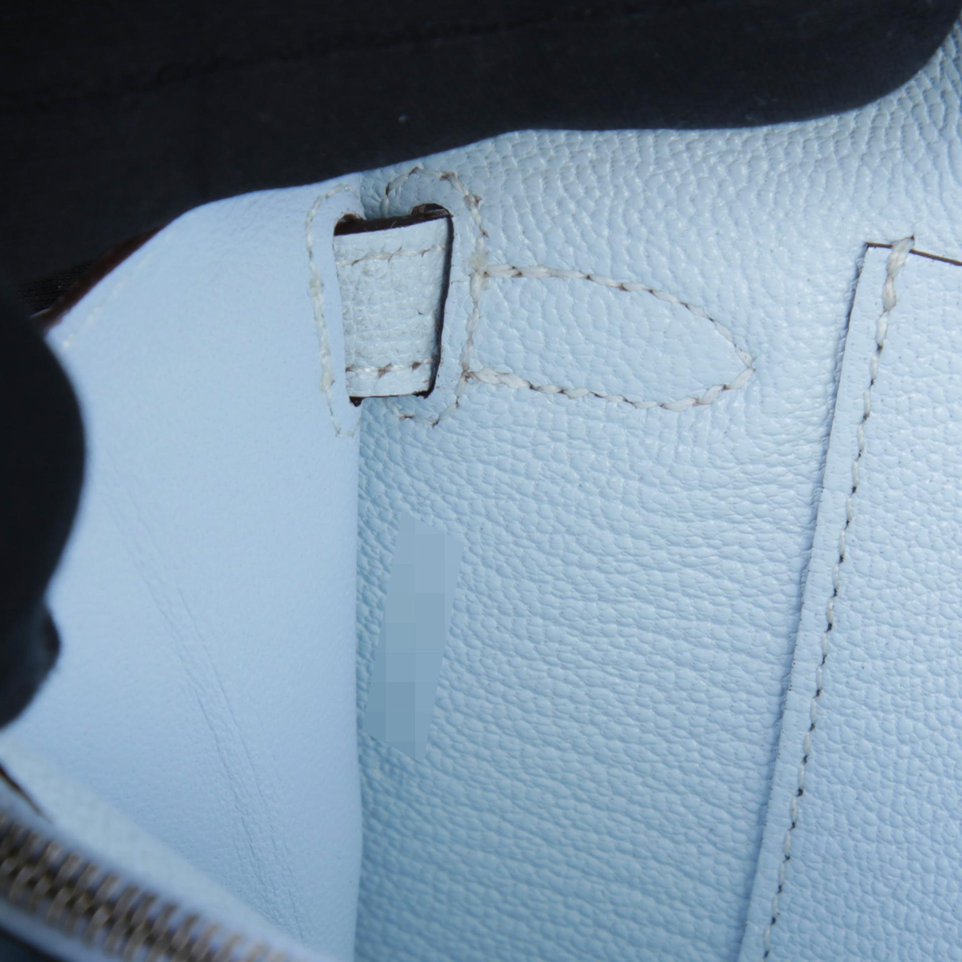 Unused ( Rank NS ) HERMÈS Kelly To Go Wallet Bleu Brume (T0) Chevre Palladium hardware B (2023) - 13