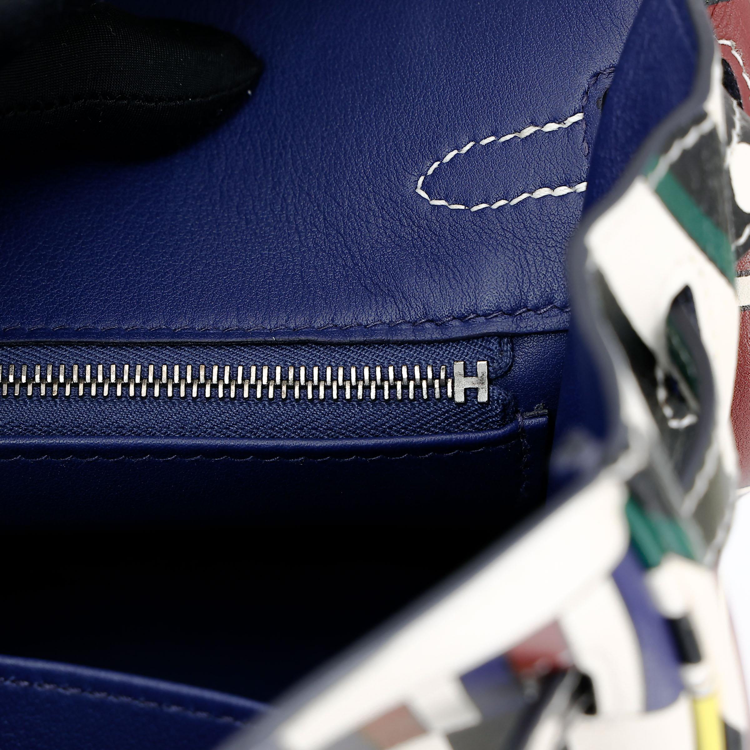 Very Good ( Rank A) HERMÈS Limited Edition Birkin 25 One Two Three and Away We Go Multi-color Swift Palladium hardware D (2019) - 26