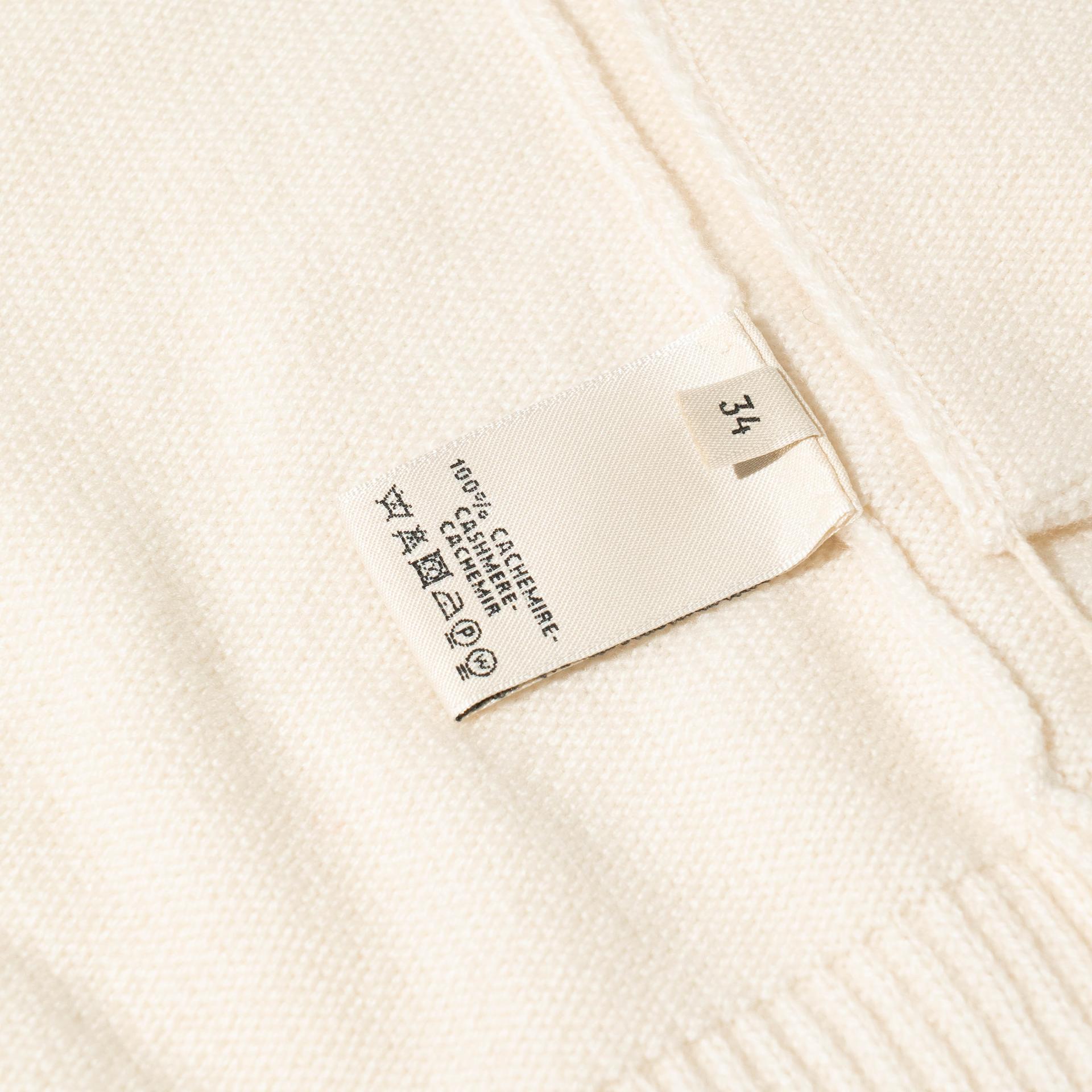 Unused ( Rank NS ) HERMÈS Cardigan in White White Cashmere - 5