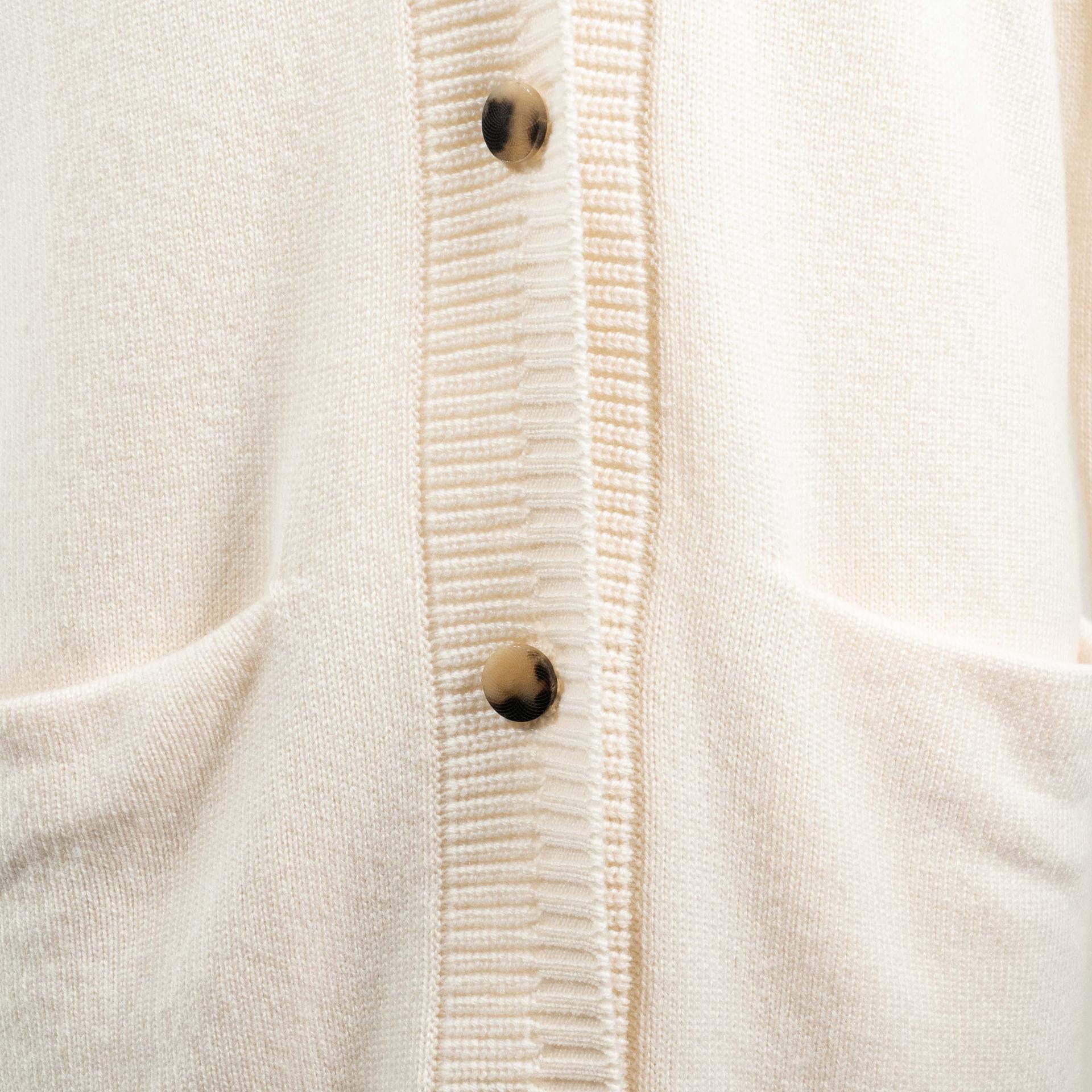 Unused ( Rank NS ) HERMÈS Cardigan in White White Cashmere - 4
