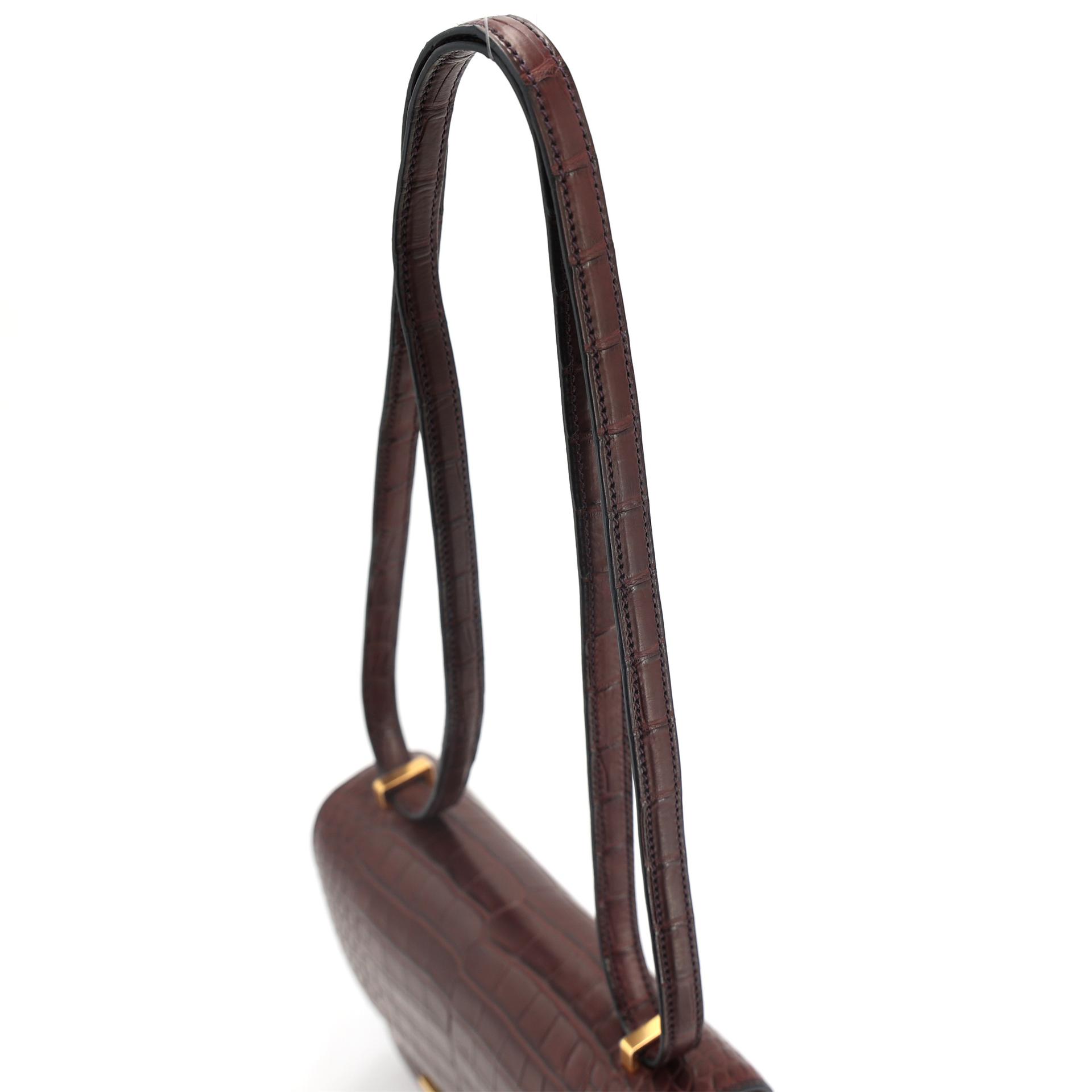 ランク NS 未使用品 HERMÈS エルメス コンスタンス3 ミニ ルージュセリエ (0G) クロコダイル アリゲーター マット ゴールド金具 Z刻印 (2021) - 5