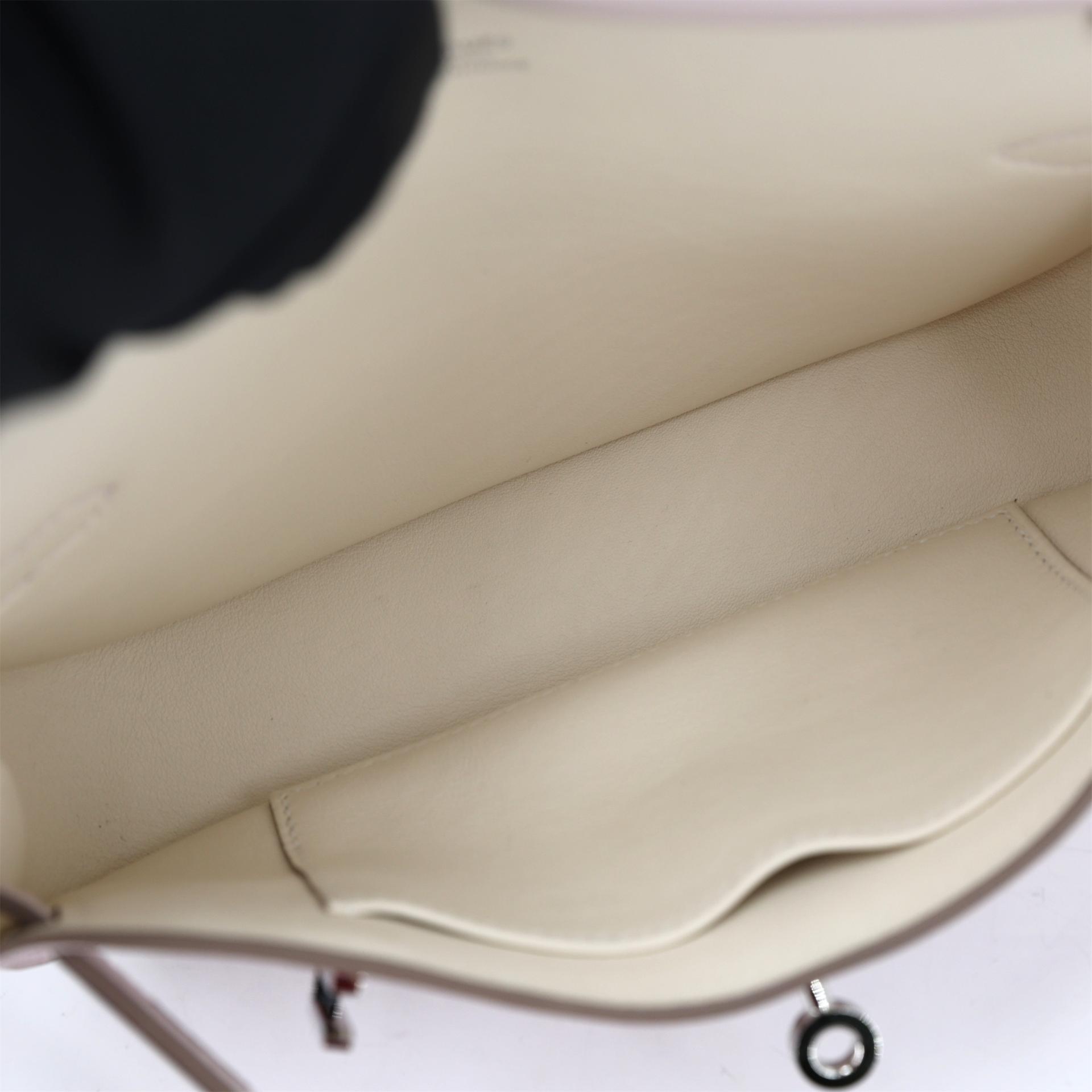 Excellent ( Rank SA ) HERMÈS Jypsiere Mini Mauve Pale (09) Evercolor Palladium hardware B (2023) - 11