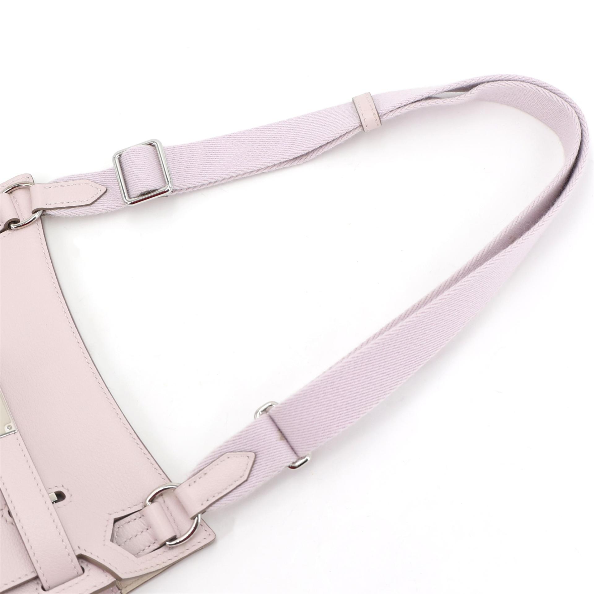 Excellent ( Rank SA ) HERMÈS Jypsiere Mini Mauve Pale (09) Evercolor Palladium hardware B (2023) - 5
