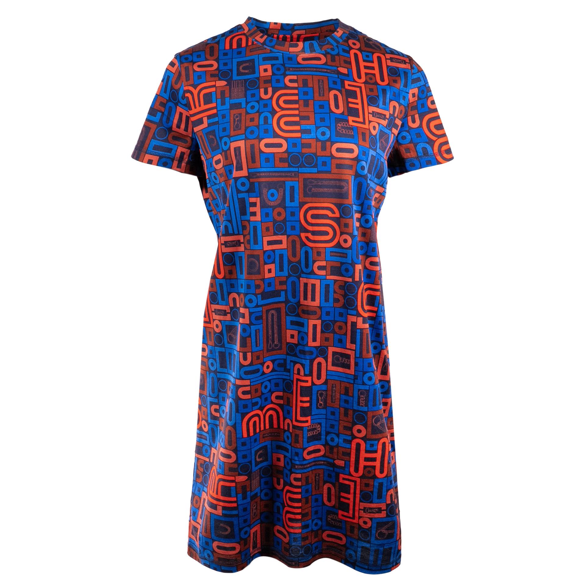 Unused ( Rank NS ) HERMÈS Onepiece Robe Micro Blue Red Wool - 1
