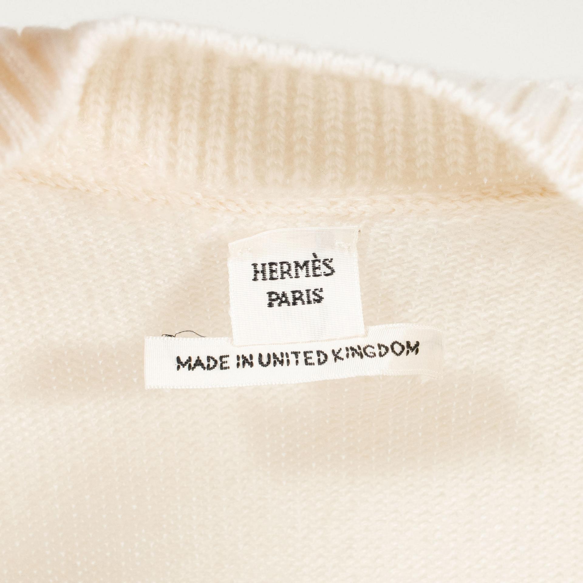 Unused ( Rank NS ) HERMÈS Cardigan in White White Cashmere - 3