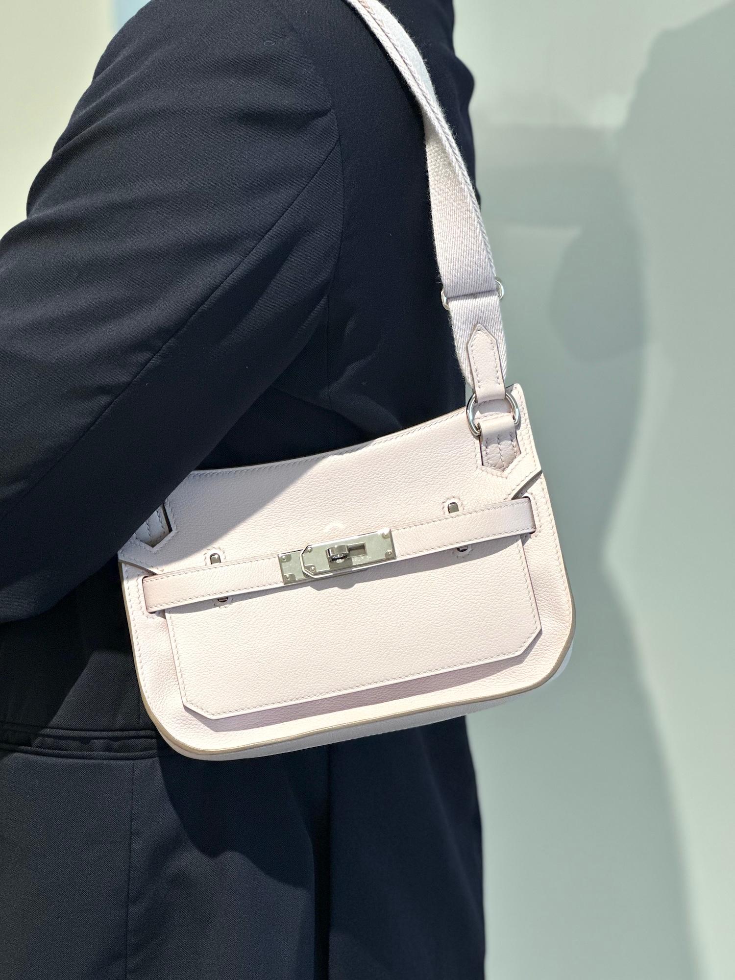 Excellent ( Rank SA ) HERMÈS Jypsiere Mini Mauve Pale (09) Evercolor Palladium hardware B (2023) - 3