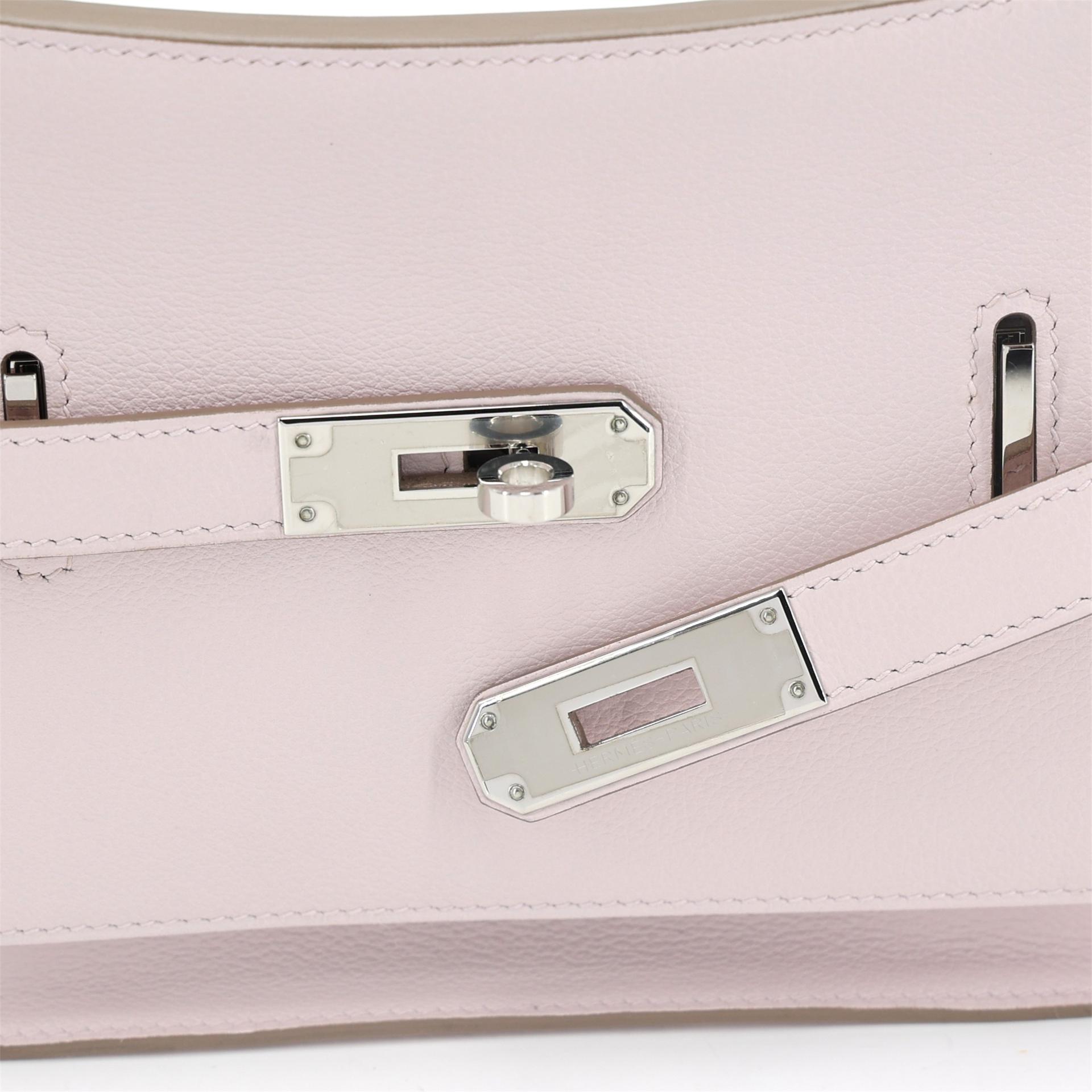 Excellent ( Rank SA ) HERMÈS Jypsiere Mini Mauve Pale (09) Evercolor Palladium hardware B (2023) - 6