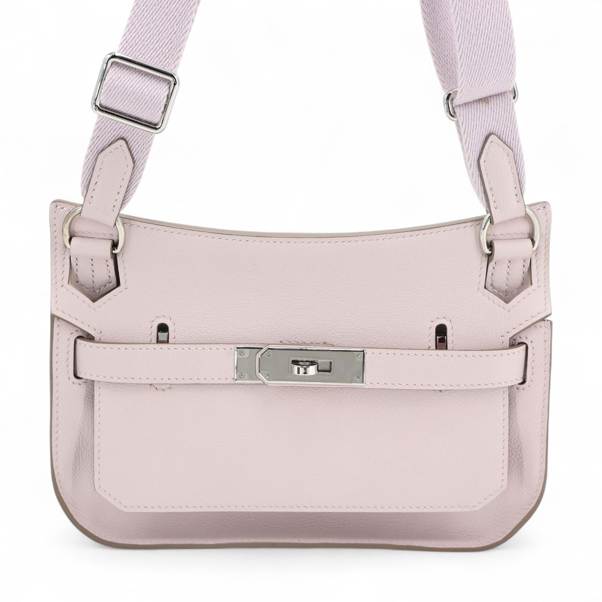 Excellent ( Rank SA ) HERMÈS Jypsiere Mini Mauve Pale (09) Evercolor Palladium hardware B (2023) - 1