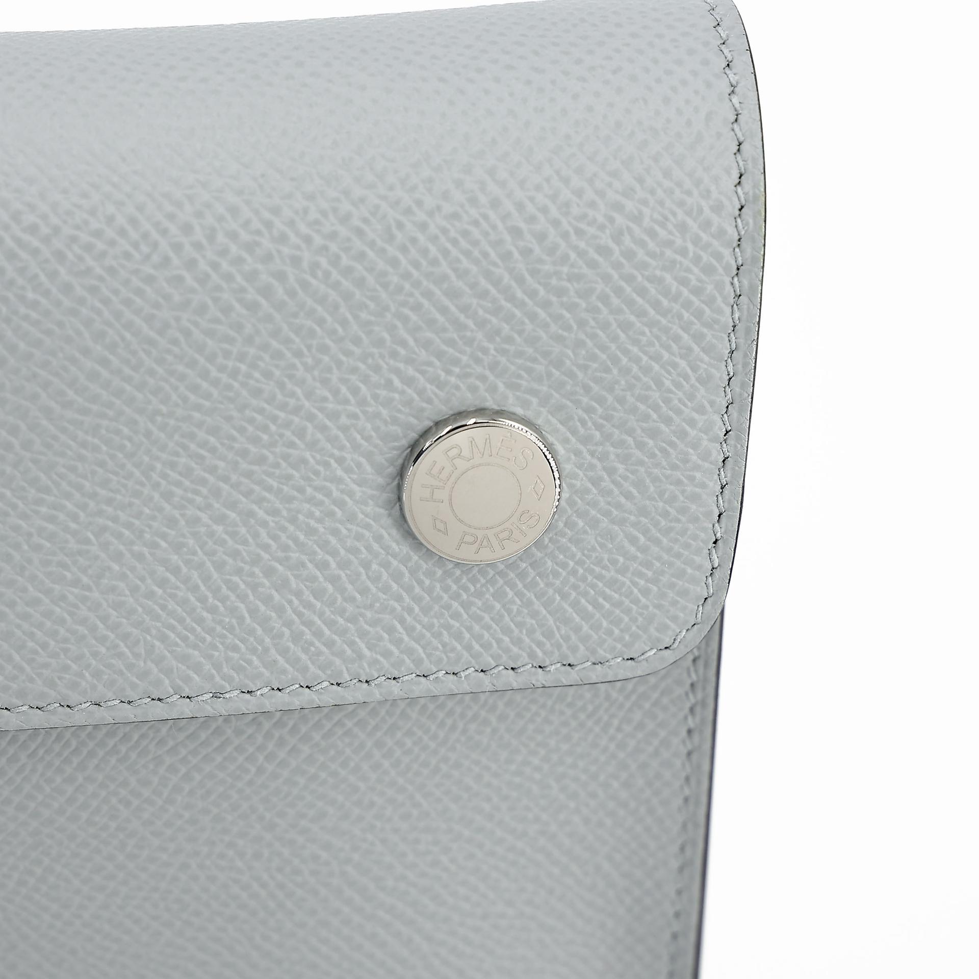 ランク SA HERMÈS エルメス エルメスナップ ウォレット ブルーグラシエ (8U) エプソン シルバー金具 K刻印 (2025) - 12