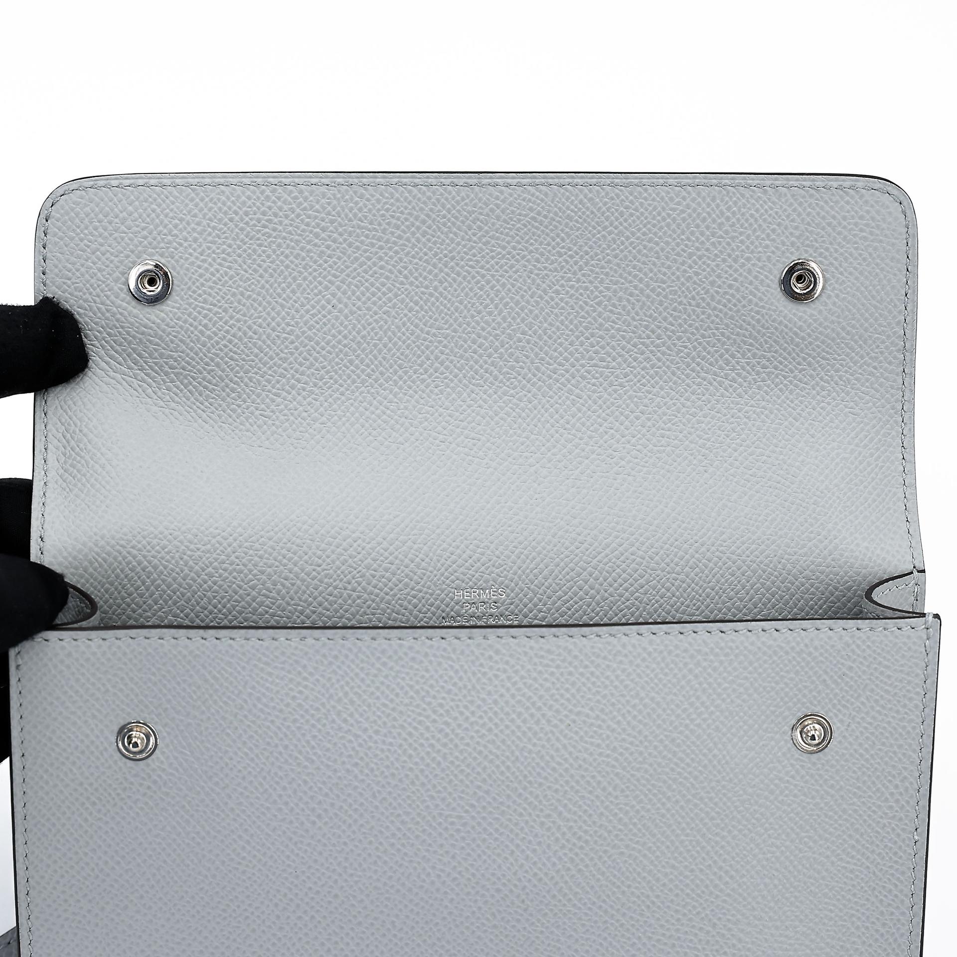 ランク SA HERMÈS エルメス エルメスナップ ウォレット ブルーグラシエ (8U) エプソン シルバー金具 K刻印 (2025) - 14