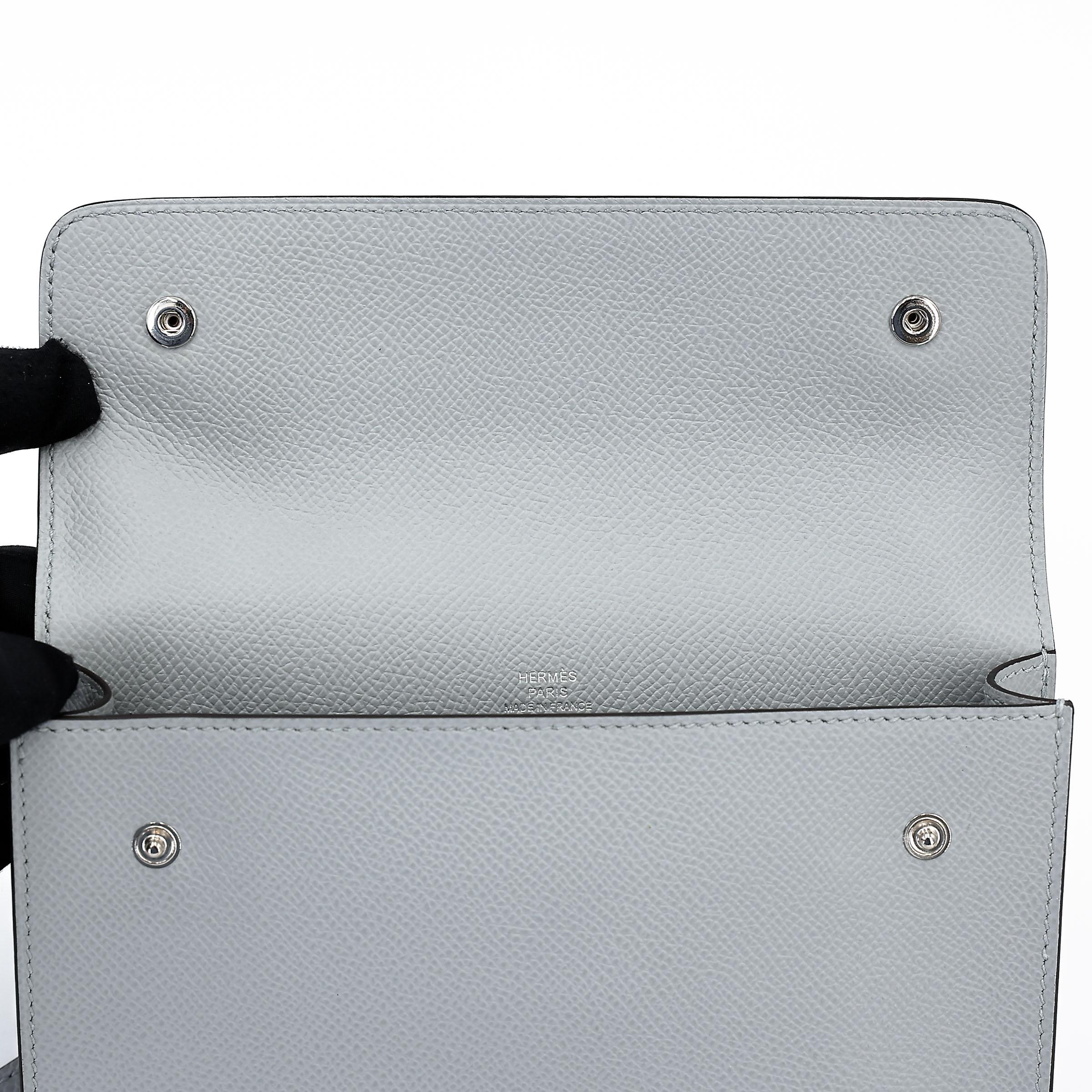 ランク SA HERMÈS エルメス エルメスナップ ウォレット ブルーグラシエ (8U) エプソン シルバー金具 K刻印 (2025) - 14