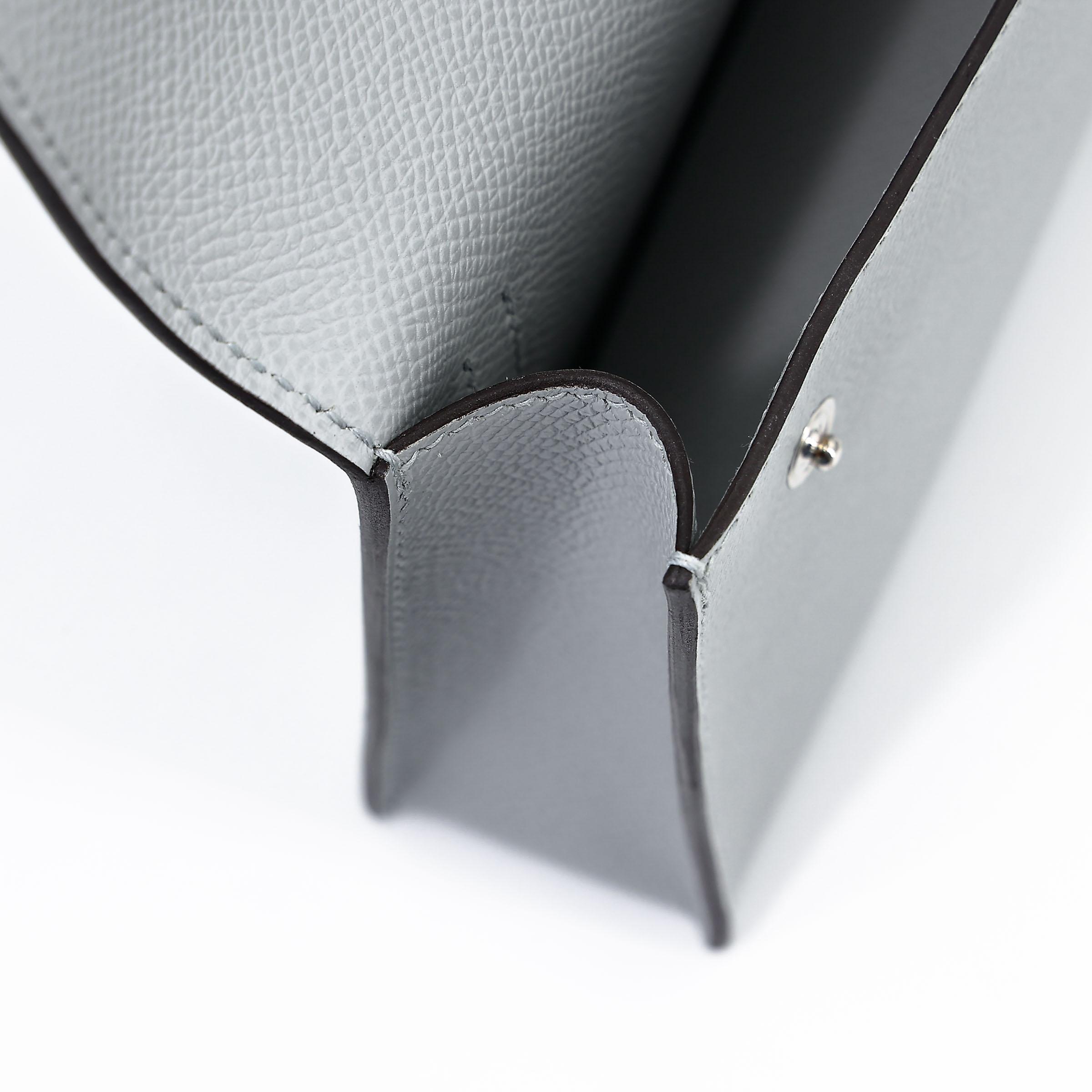 ランク SA HERMÈS エルメス エルメスナップ ウォレット ブルーグラシエ (8U) エプソン シルバー金具 K刻印 (2025) - 18