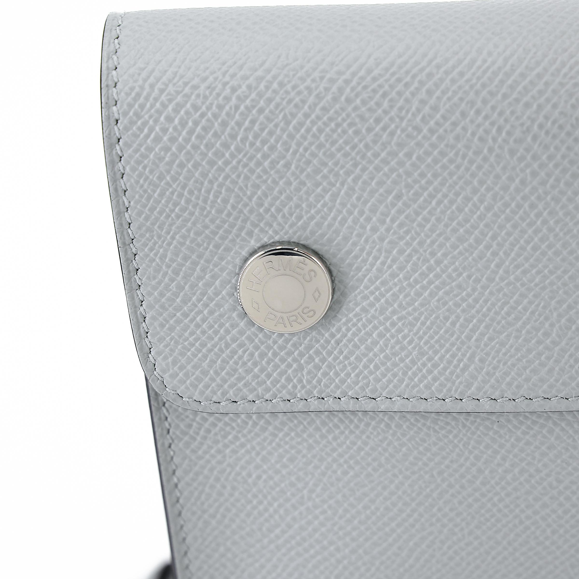 ランク SA HERMÈS エルメス エルメスナップ ウォレット ブルーグラシエ (8U) エプソン シルバー金具 K刻印 (2025) - 13