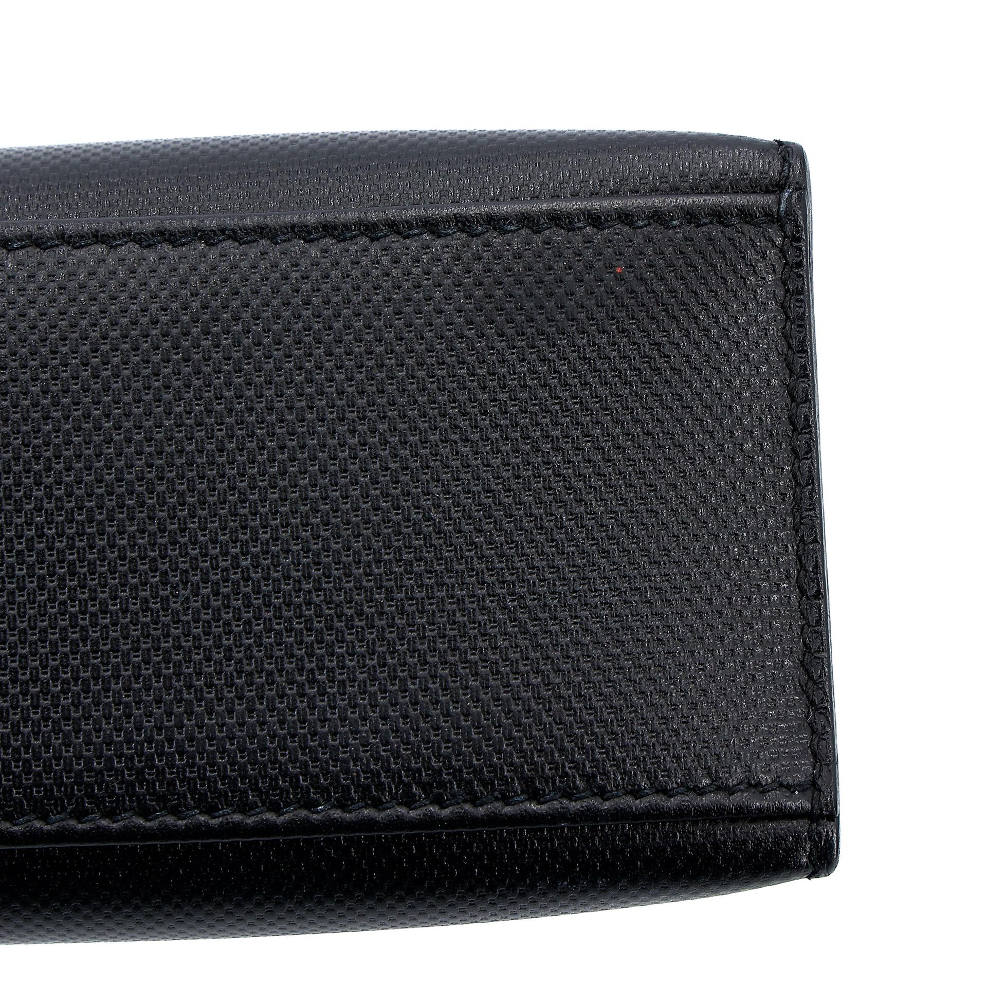 Very Good ( Rank A) HERMÈS Kelly Pochette Noir (89) Grain d`H Swift Permabrass hardware Square Q (2013) - 11