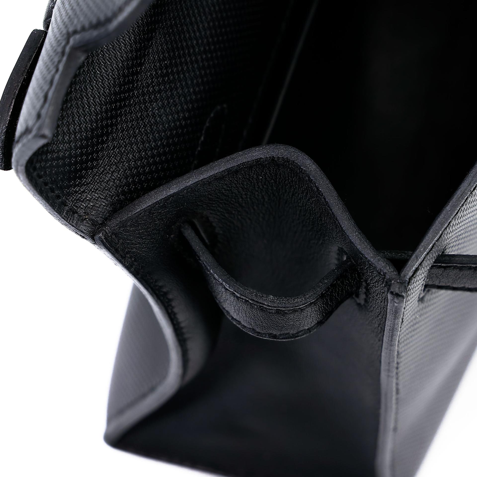 Very Good ( Rank A) HERMÈS Kelly Pochette Noir (89) Grain d`H Swift Permabrass hardware Square Q (2013) - 28