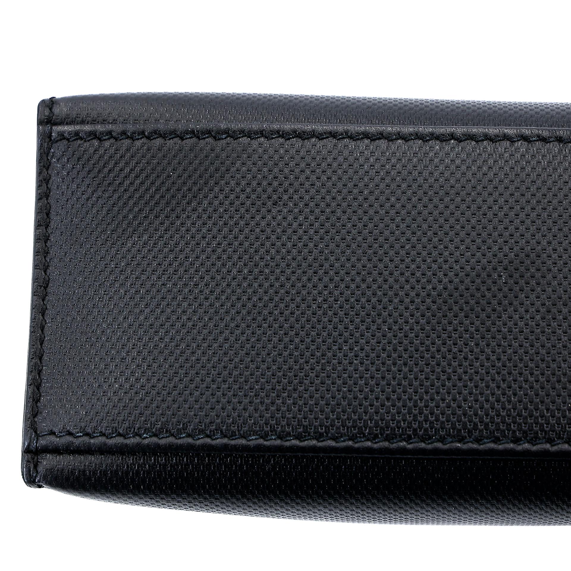 Very Good ( Rank A) HERMÈS Kelly Pochette Noir (89) Grain d`H Swift Permabrass hardware Square Q (2013) - 12