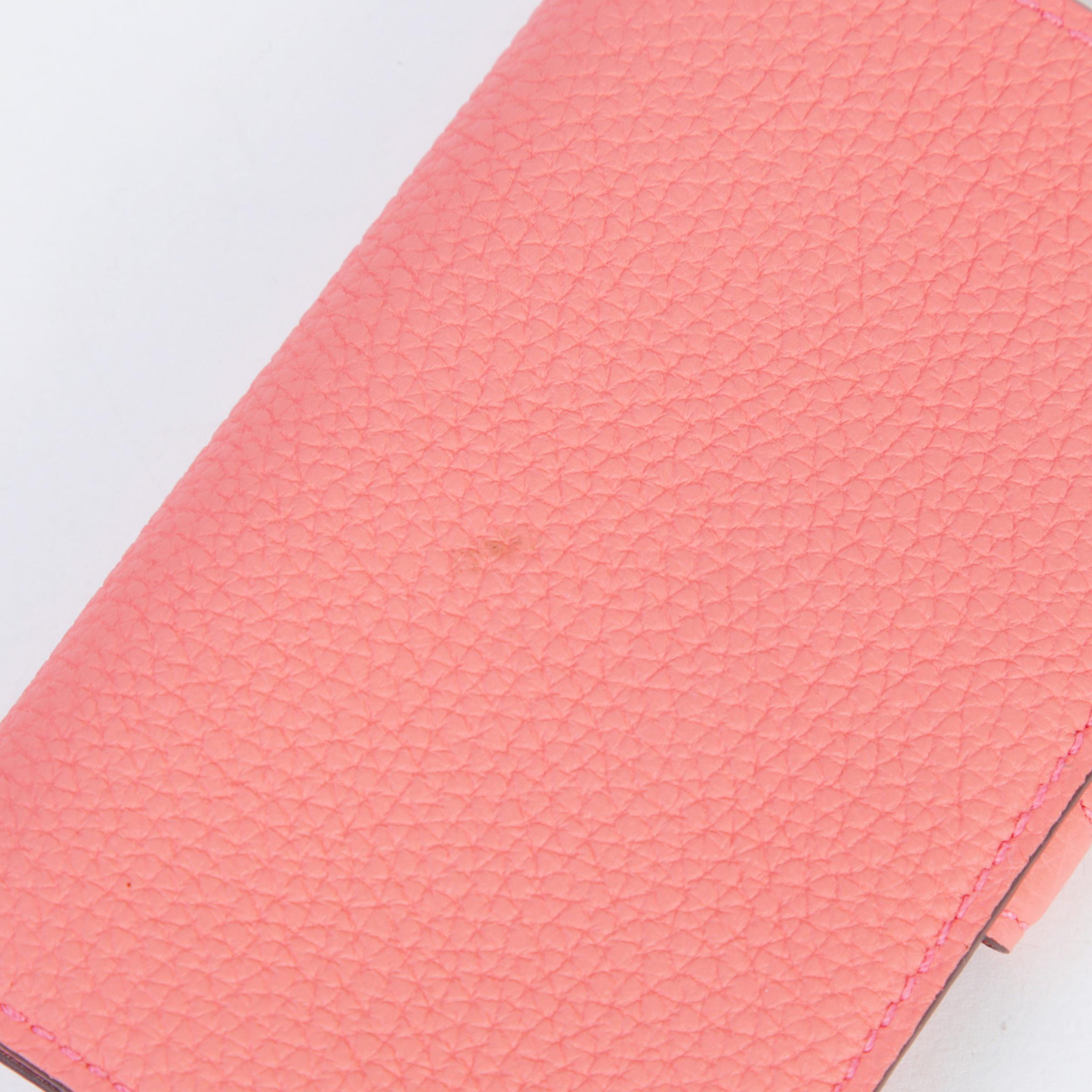 Very Good ( Rank A) HERMÈS Dogon Chain Coin Case Rose Candy (8T) Clemence Palladium hardware B (2023) - 3