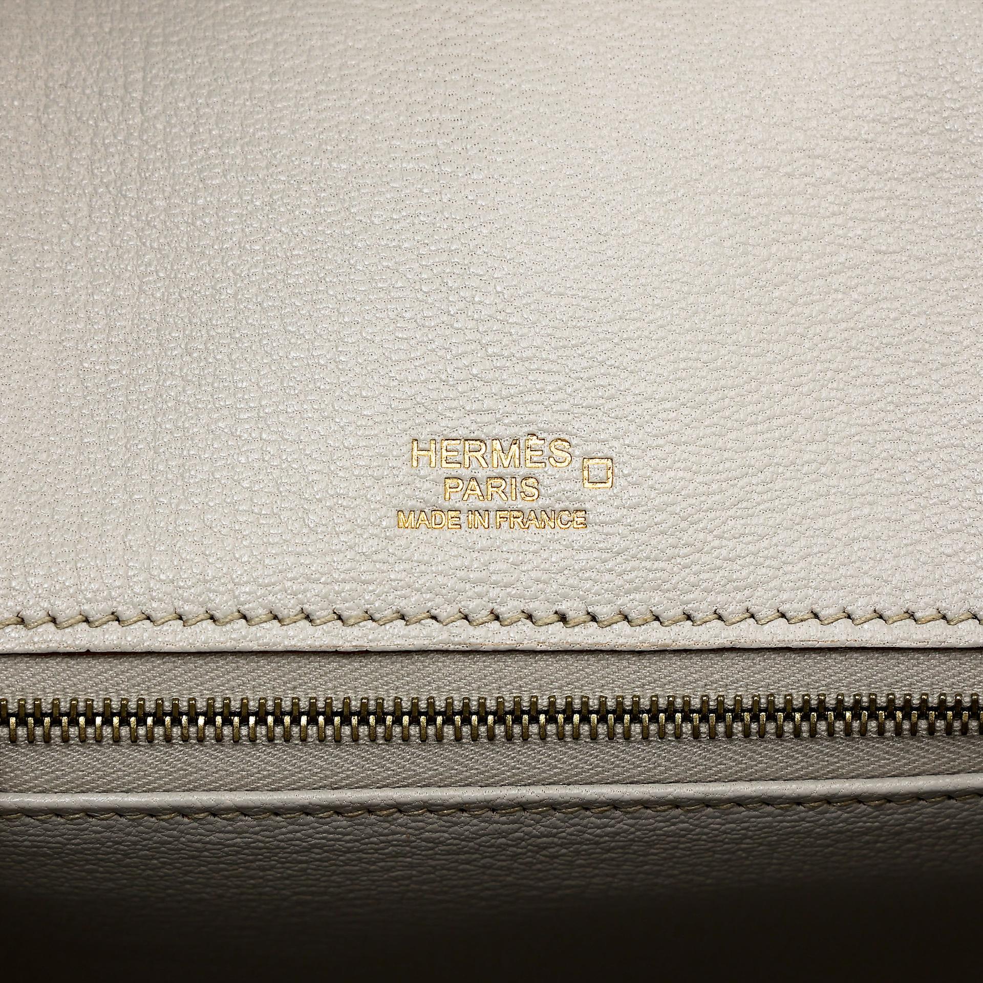 ランク A HERMÈS エルメス バーキンギリーズ 30 ベトン (8L) クロコダイル アリゲーター マット リザード オーストリッチ シャンパンゴールド金具 □R刻印 (2014) - 24