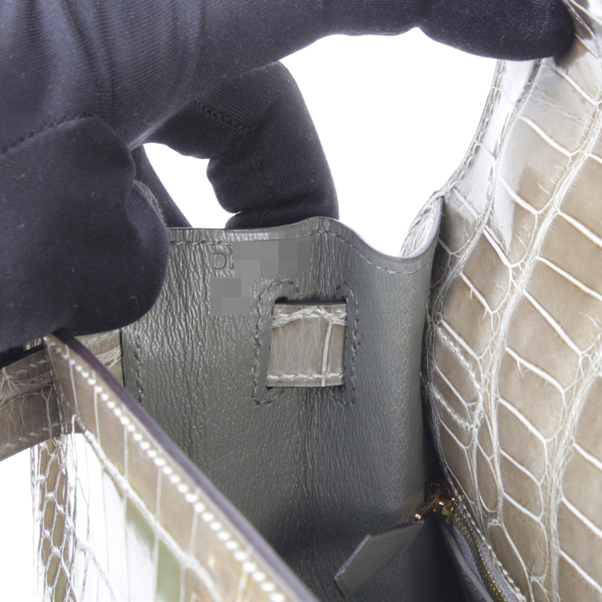 未使用保存品 HERMÈS 愛馬仕 Kelly 28 外縫 81 斑鳩灰 Gris Tourterelle □ 短吻鱷 亮面 香檳金扣 D刻 2019年 - 13