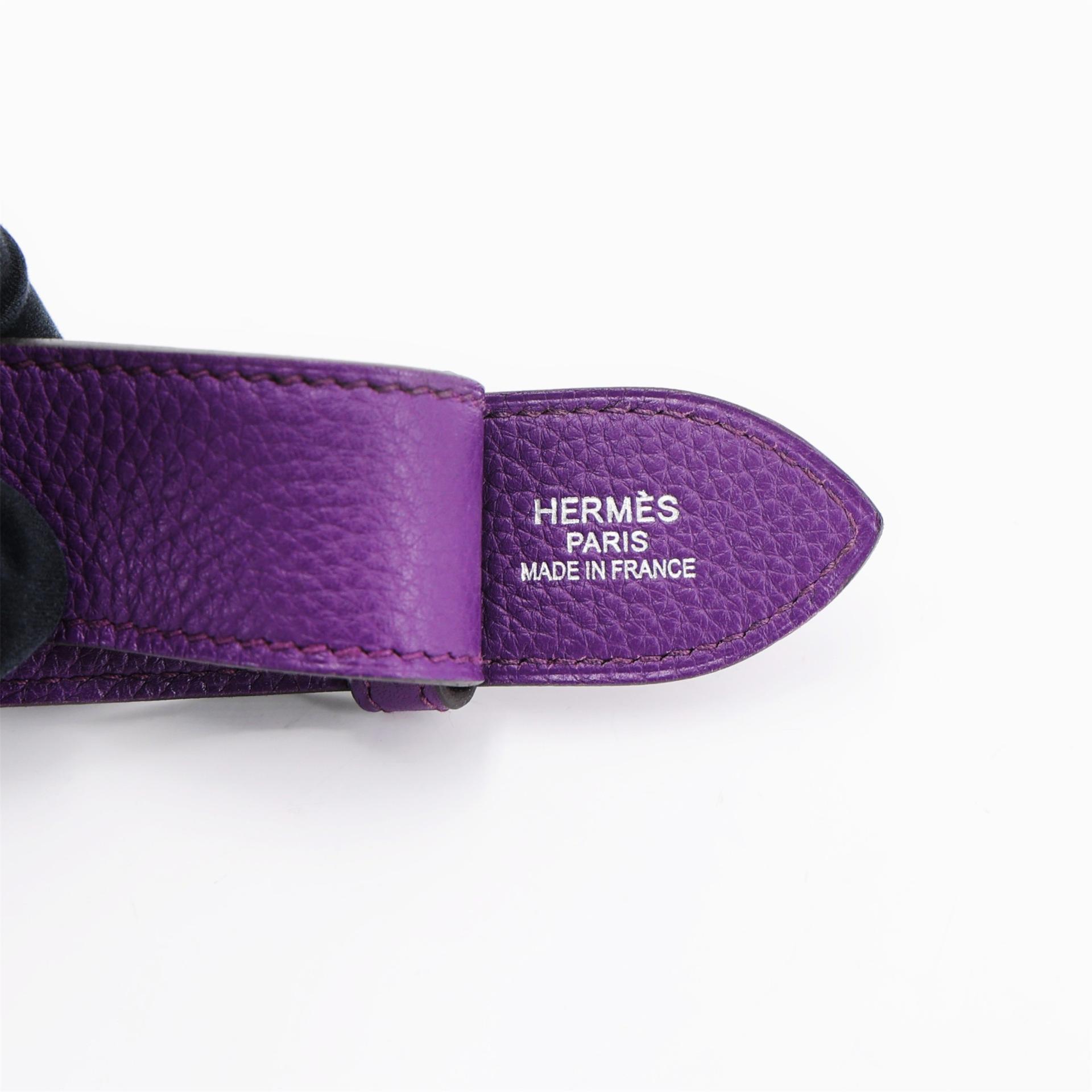 Very Good ( Rank A) HERMÈS Jypsiere 34 Ultraviolet (5L) Clemence Palladium hardware Square Q (2013) - 23
