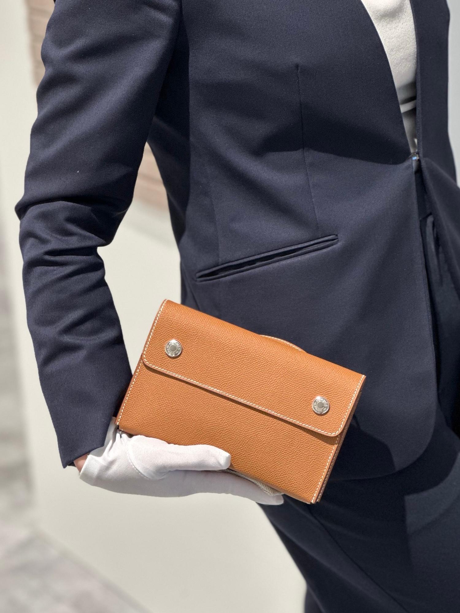ランク N 新品 HERMÈS エルメス エルメスナップ ウォレット ゴールド (37) エプソン シルバー金具 W刻印 (2024) - 3