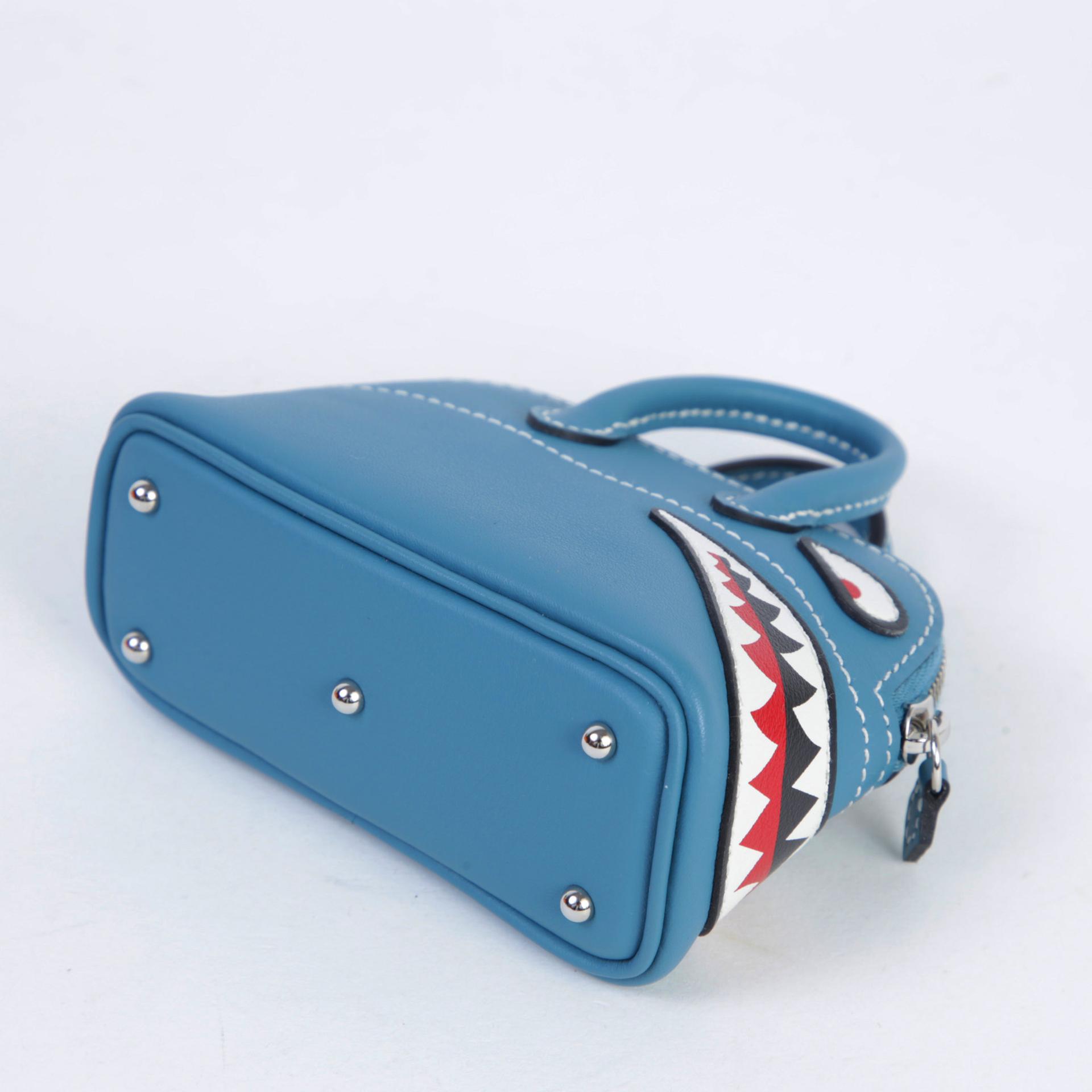 Unused ( Rank NS ) HERMÈS Bolide Shark charm New Bleu Jean (D2) Swift Palladium hardware K (2025) - 8