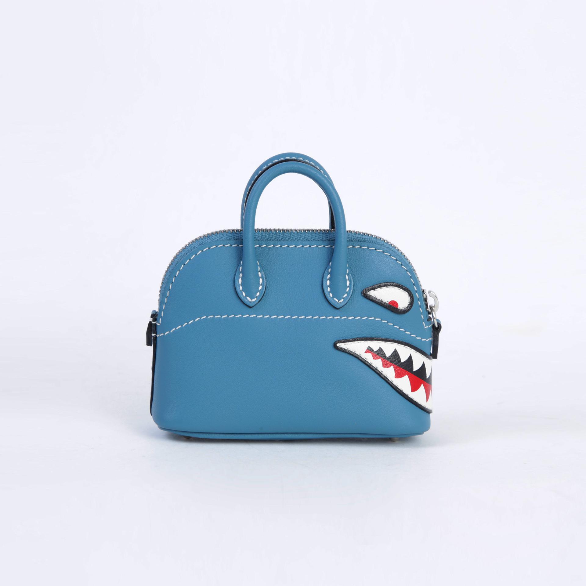 Unused ( Rank NS ) HERMÈS Bolide Shark charm New Bleu Jean (D2) Swift Palladium hardware K (2025) - 2