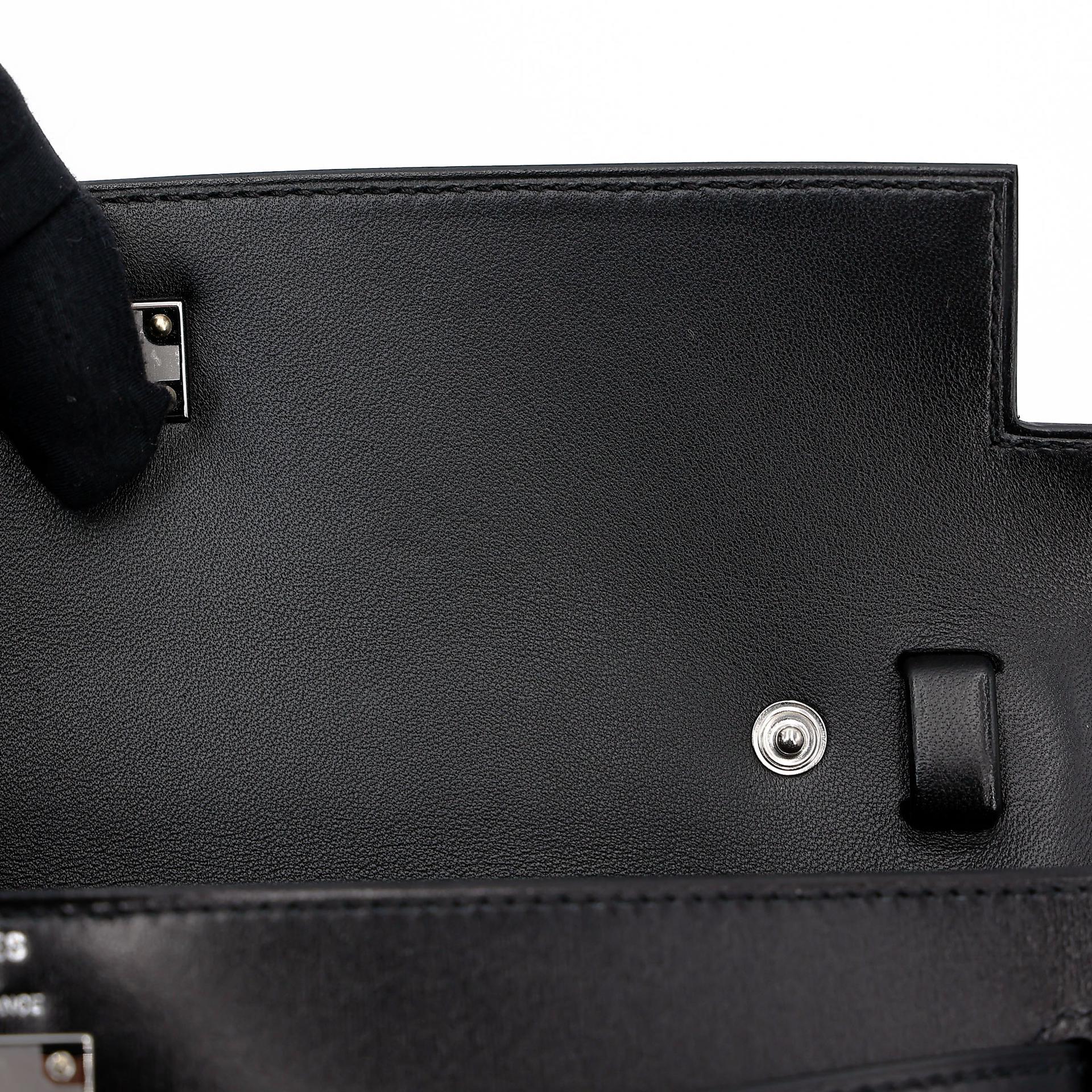 ランク N 新品 HERMÈS エルメス ケリーエラン ブラック (89) ボックスカーフ シルバー金具 K刻印 (2025) - 22
