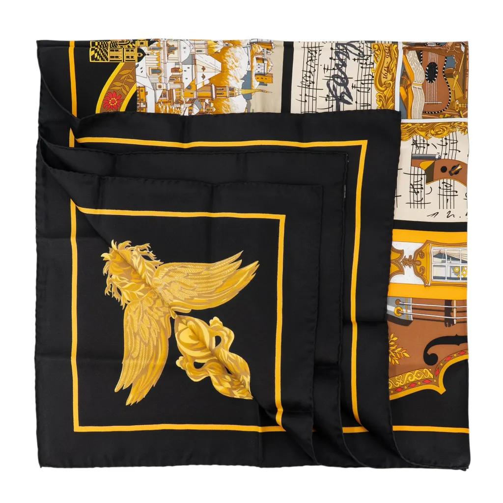 Carre 90 scarf  Salzburg Black Yellow