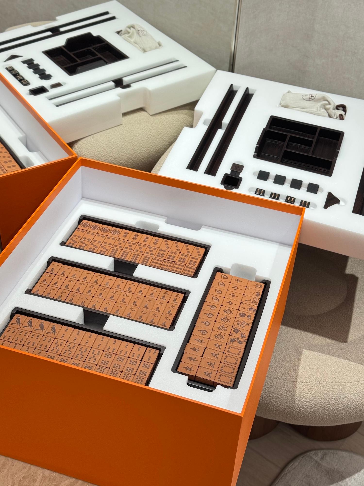 Brand New ( Rank N ) HERMÈS Helios Mahjong set Brown Palisander wood - 3