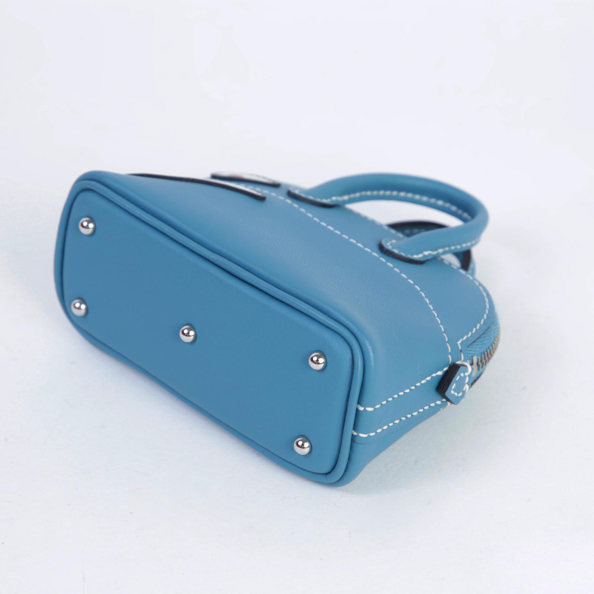 Unused ( Rank NS ) HERMÈS Bolide Shark charm New Bleu Jean (D2) Swift Palladium hardware K (2025) - 6