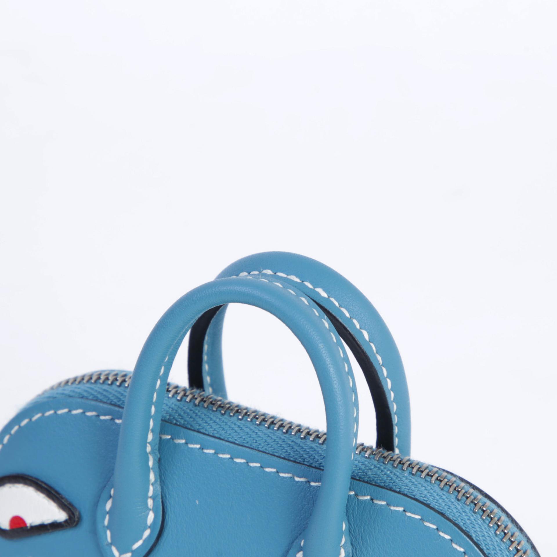 Unused ( Rank NS ) HERMÈS Bolide Shark charm New Bleu Jean (D2) Swift Palladium hardware K (2025) - 3