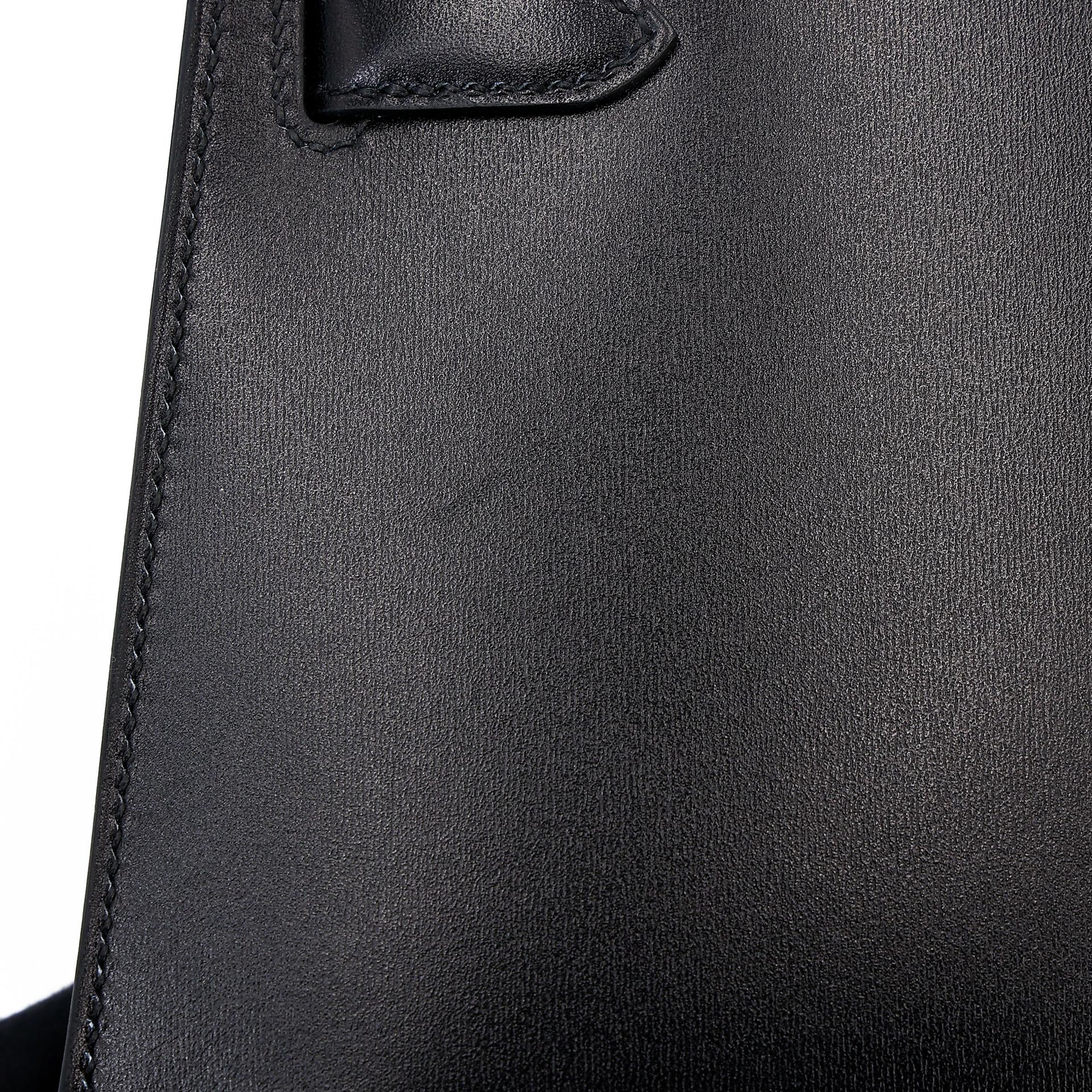 ランク N 新品 HERMÈS エルメス ケリーエラン ブラック (89) ボックスカーフ シルバー金具 K刻印 (2025) - 15