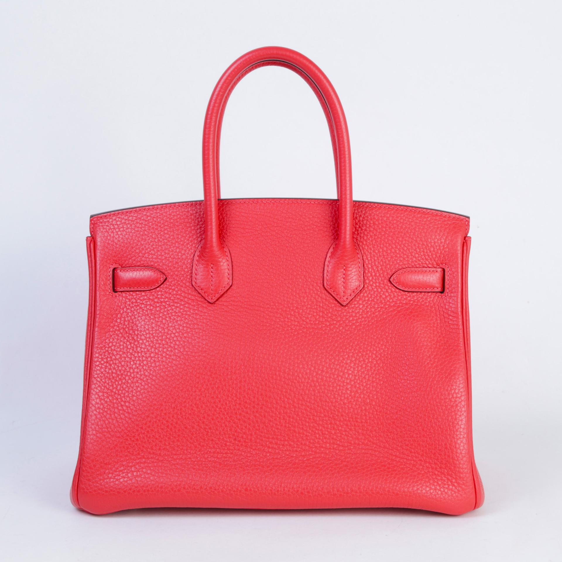ランク A HERMÈS エルメス バーキン30 ルージュピヴォワンヌ (2R) トリヨン シルバー金具 T刻印 (2015) - 2
