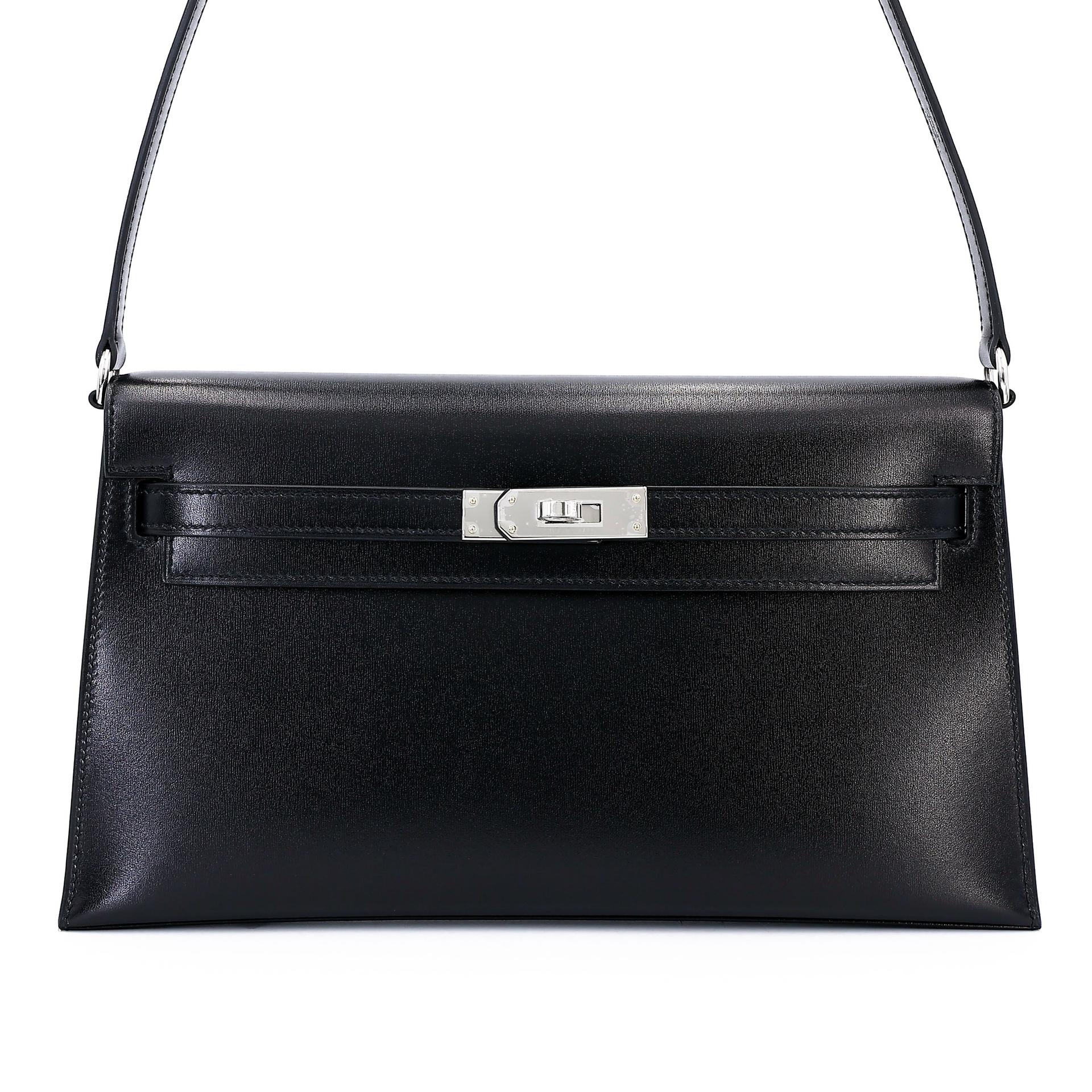 ランク N 新品 HERMÈS エルメス ケリーエラン ブラック (89) ボックスカーフ シルバー金具 K刻印 (2025) - 1