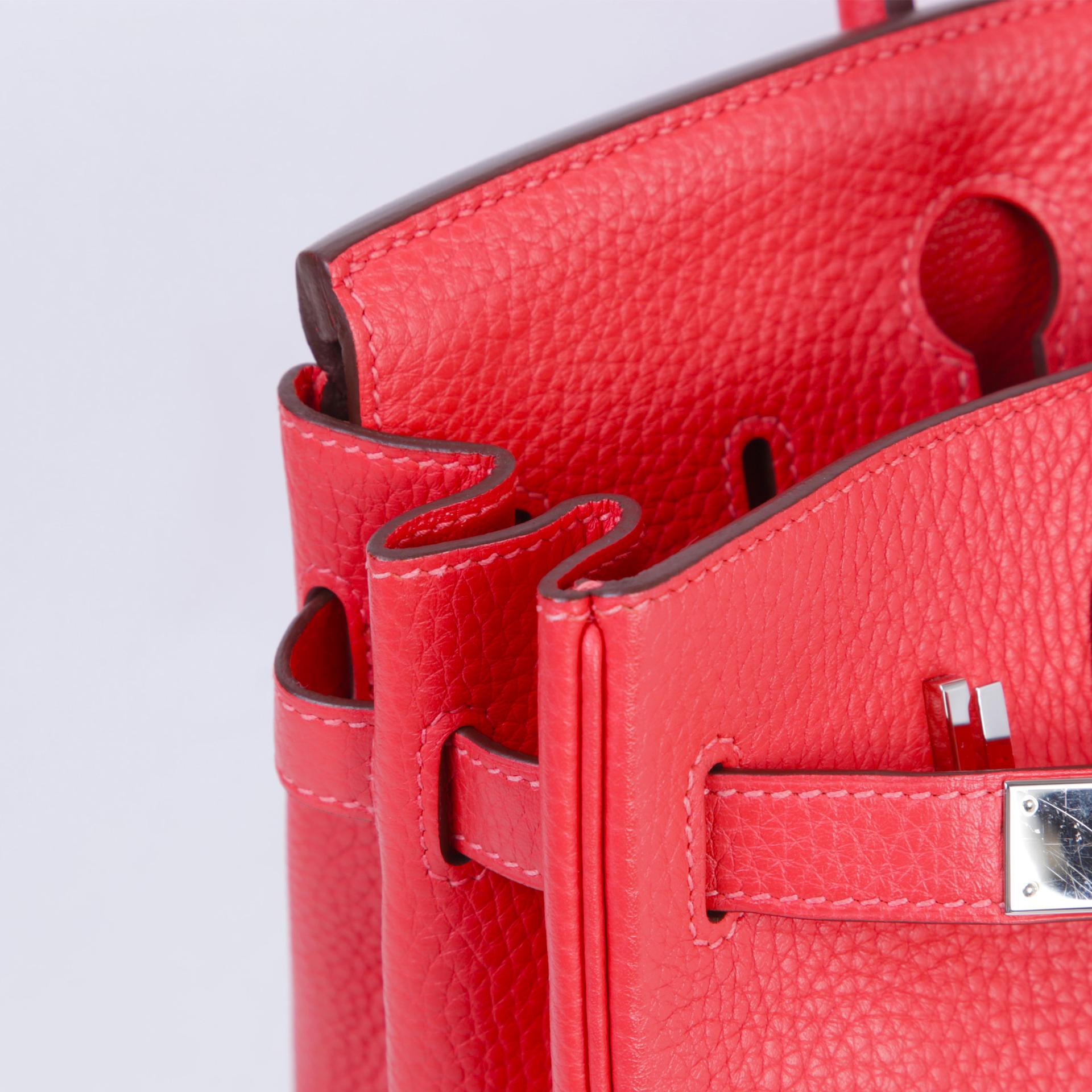 ランク A HERMÈS エルメス バーキン30 ルージュピヴォワンヌ (2R) トリヨン シルバー金具 T刻印 (2015) - 13