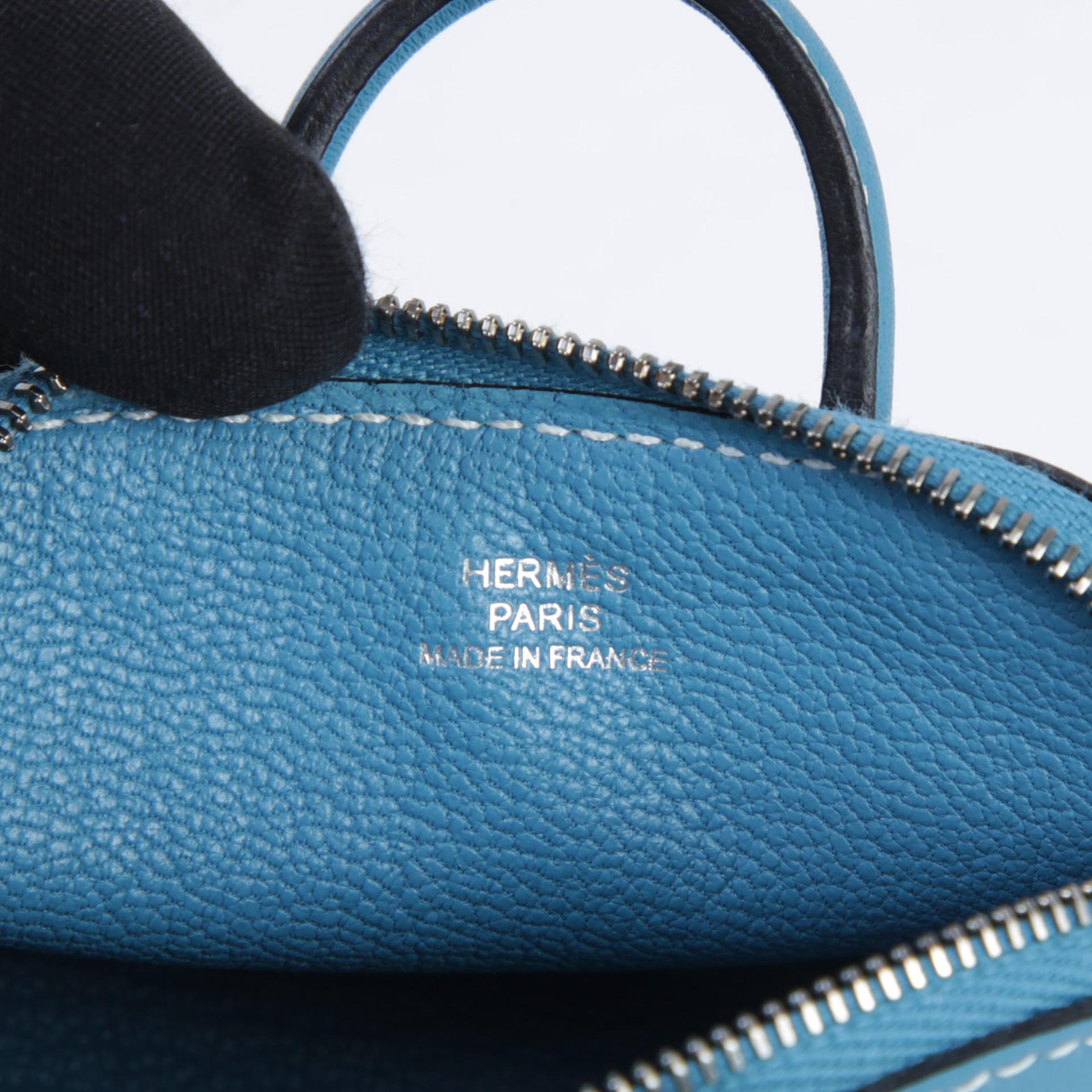 Unused ( Rank NS ) HERMÈS Bolide Shark charm New Bleu Jean (D2) Swift Palladium hardware K (2025) - 9
