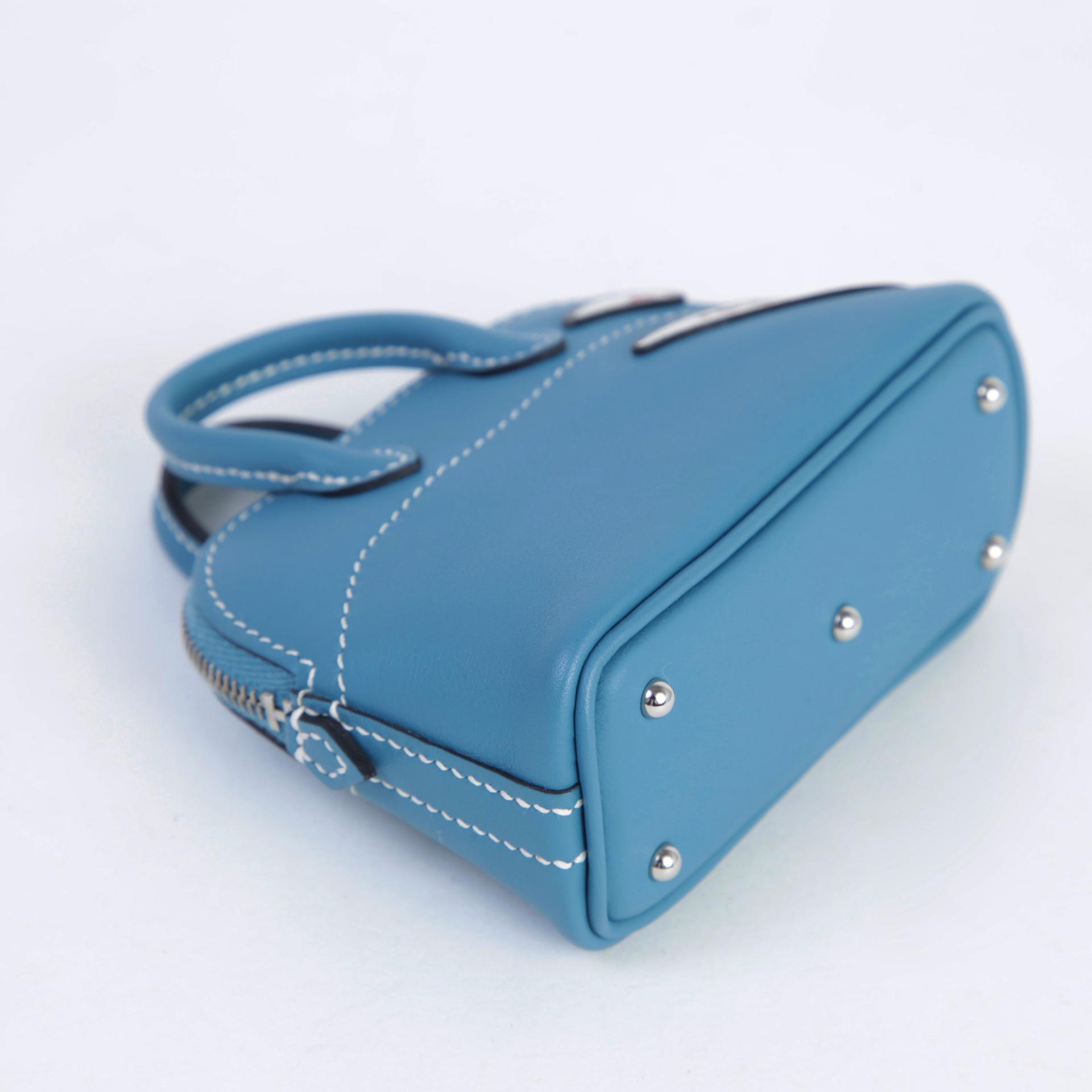 Unused ( Rank NS ) HERMÈS Bolide Shark charm New Bleu Jean (D2) Swift Palladium hardware K (2025) - 7