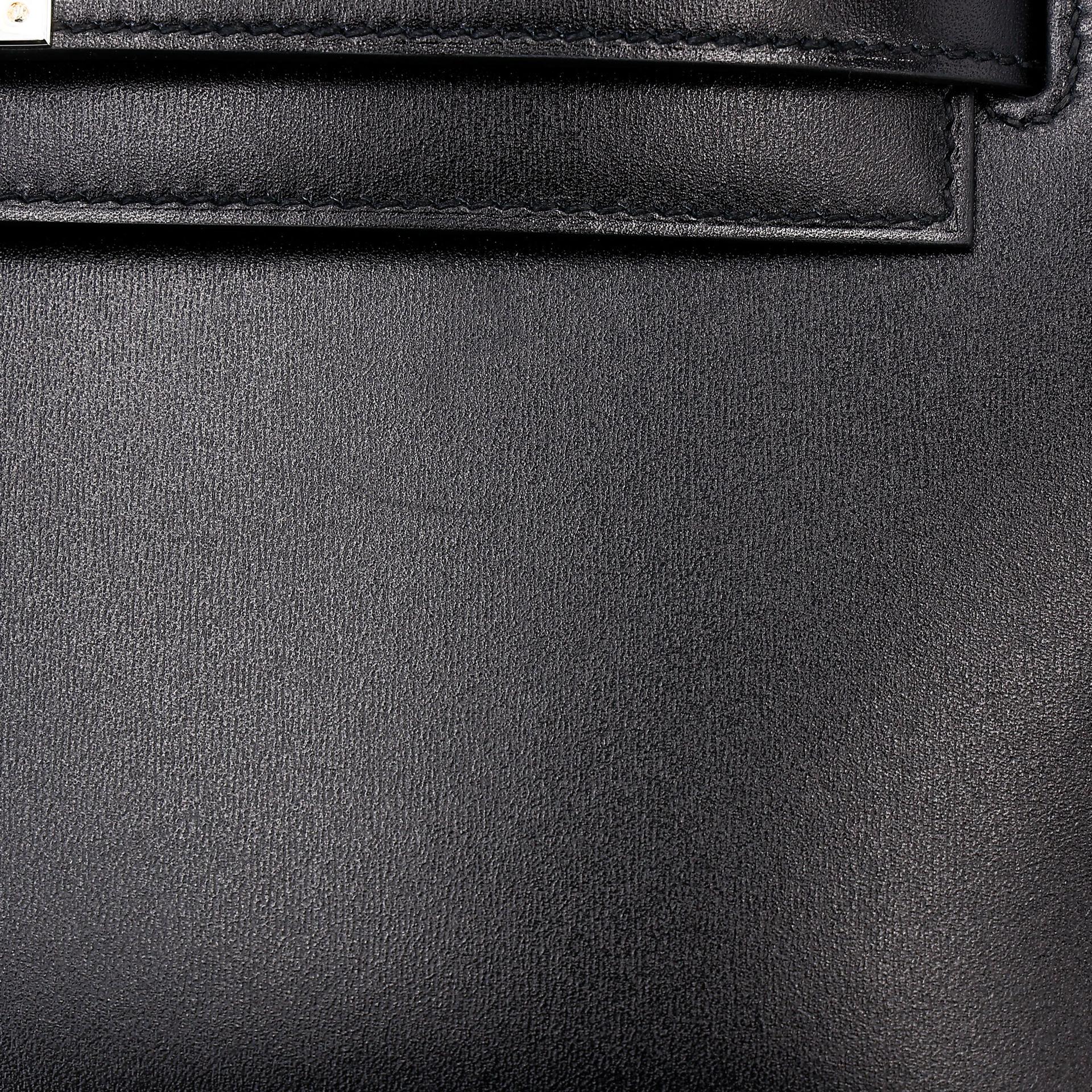 ランク N 新品 HERMÈS エルメス ケリーエラン ブラック (89) ボックスカーフ シルバー金具 K刻印 (2025) - 16