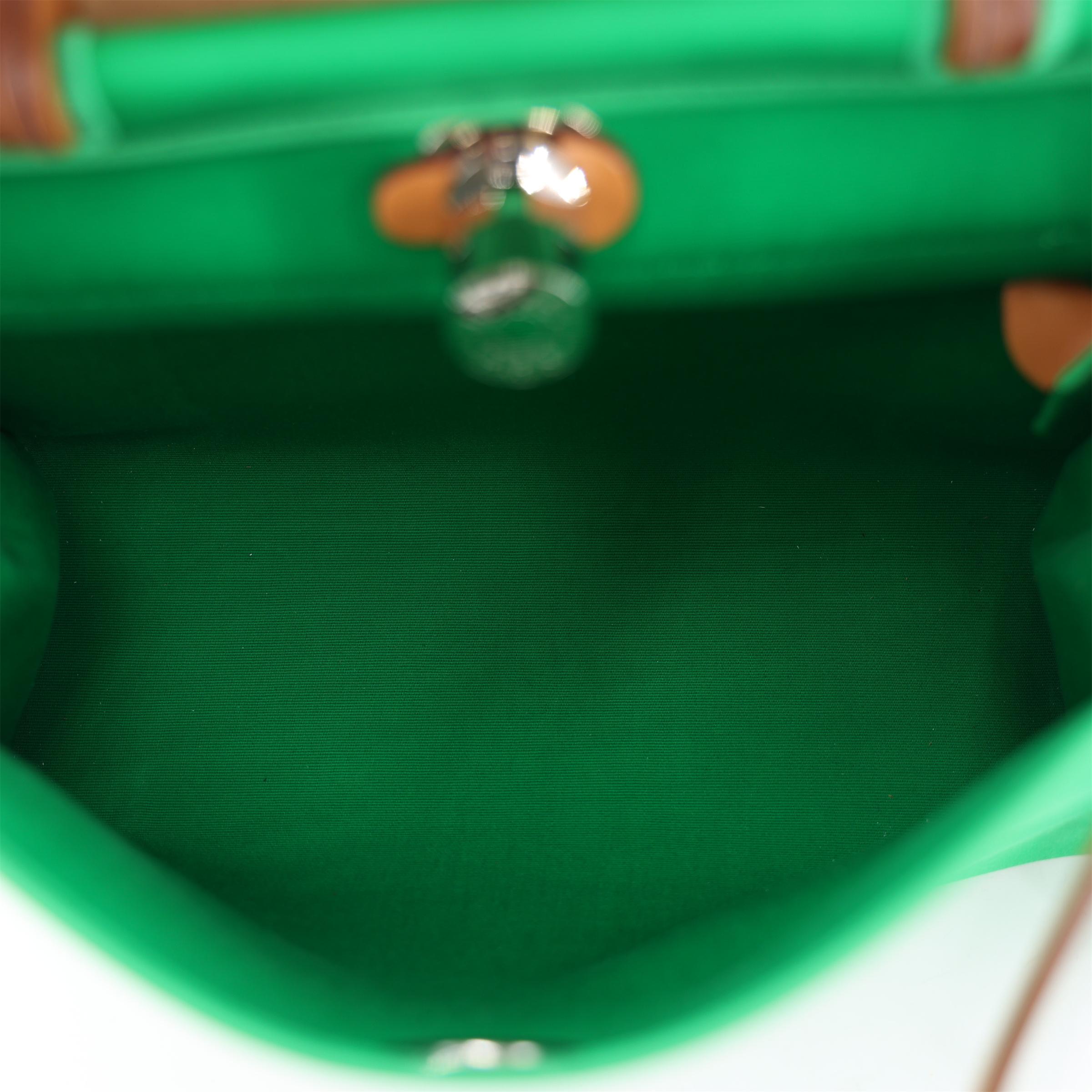 ランク SA HERMÈS エルメス エールバッグジップ PM バンブー (1K) ヴァッシュハンター キャンバス シルバー金具 □R刻印 (2014) - 16