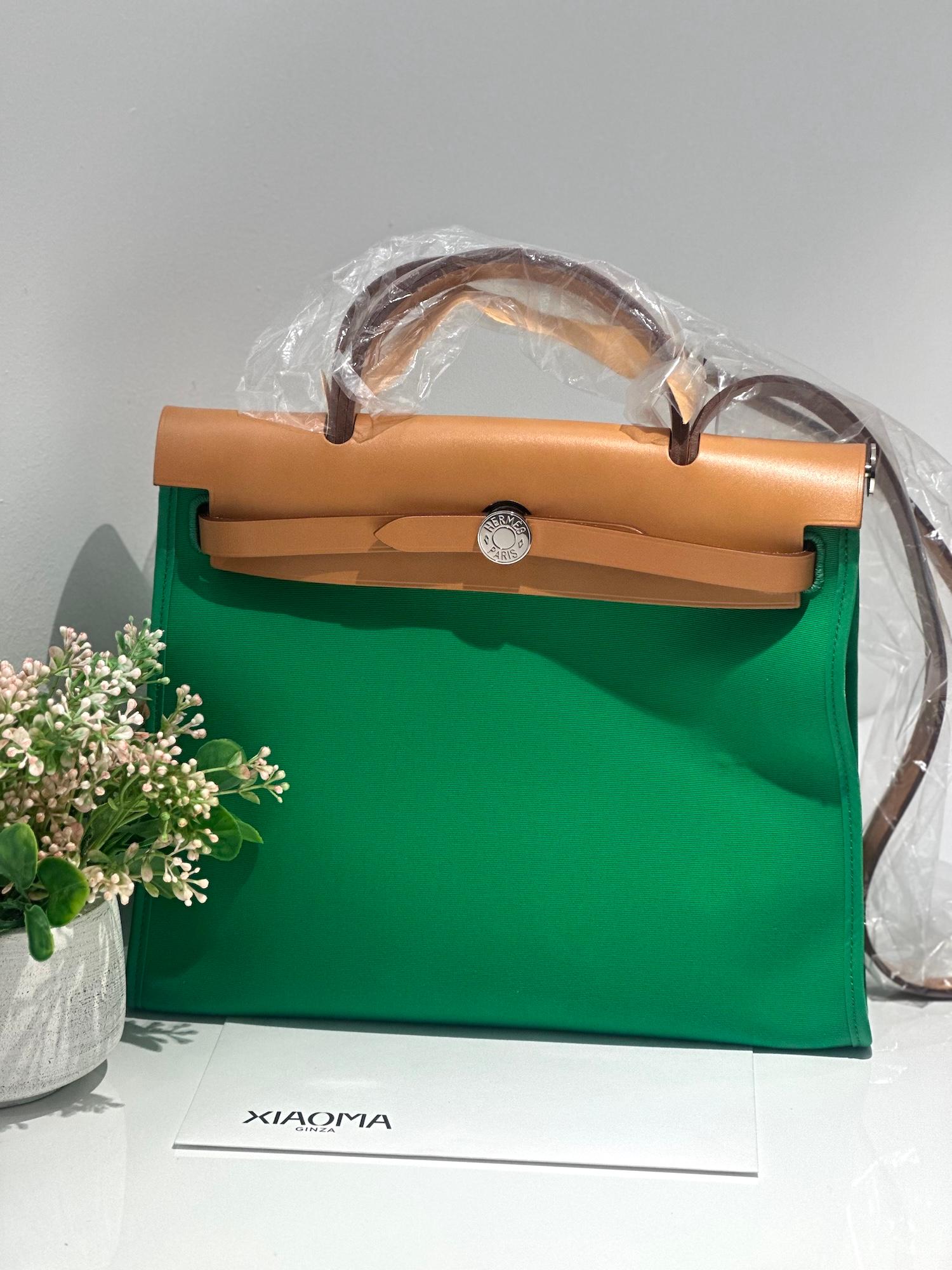 ランク SA HERMÈS エルメス エールバッグジップ PM バンブー (1K) ヴァッシュハンター キャンバス シルバー金具 □R刻印 (2014) - 4