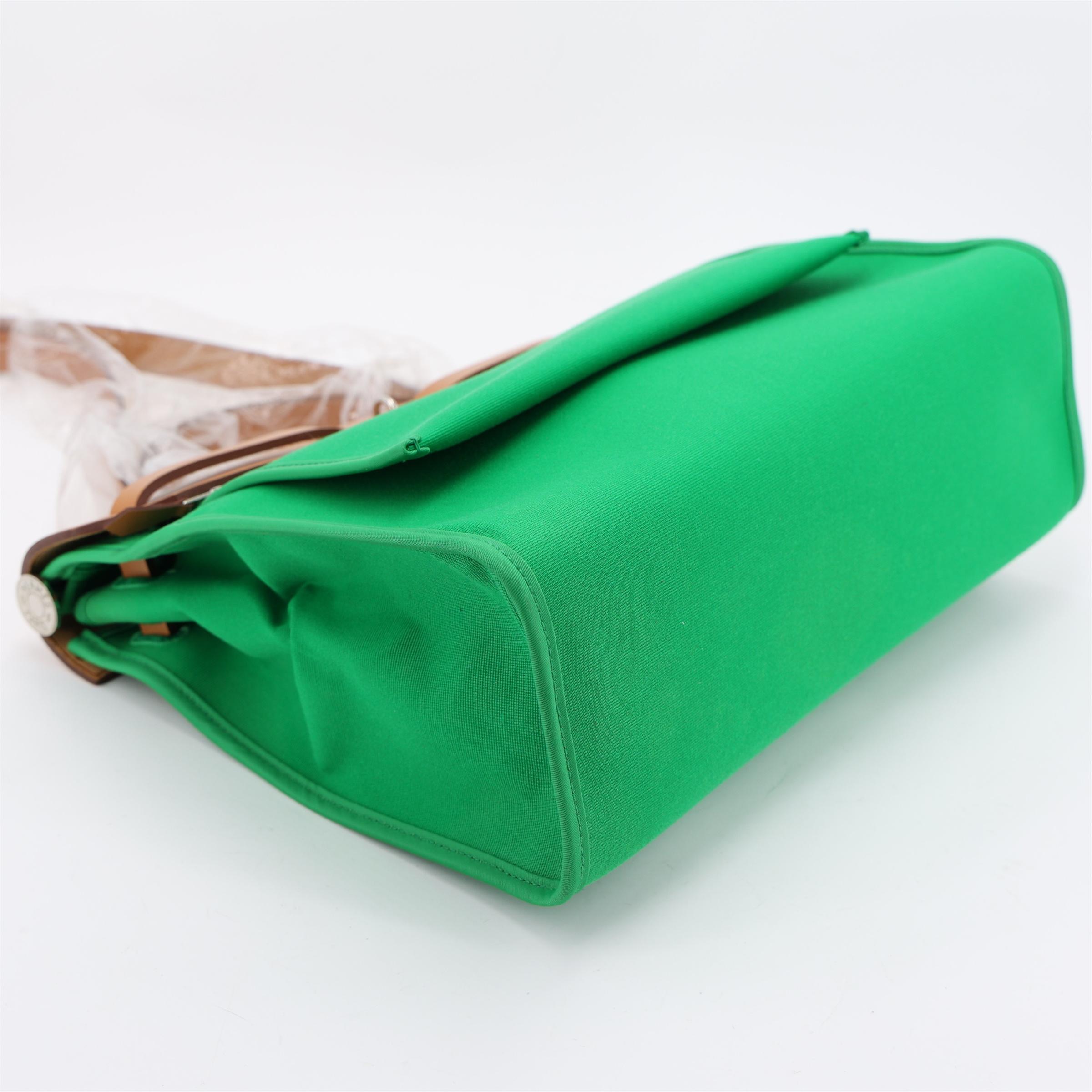 ランク SA HERMÈS エルメス エールバッグジップ PM バンブー (1K) ヴァッシュハンター キャンバス シルバー金具 □R刻印 (2014) - 9