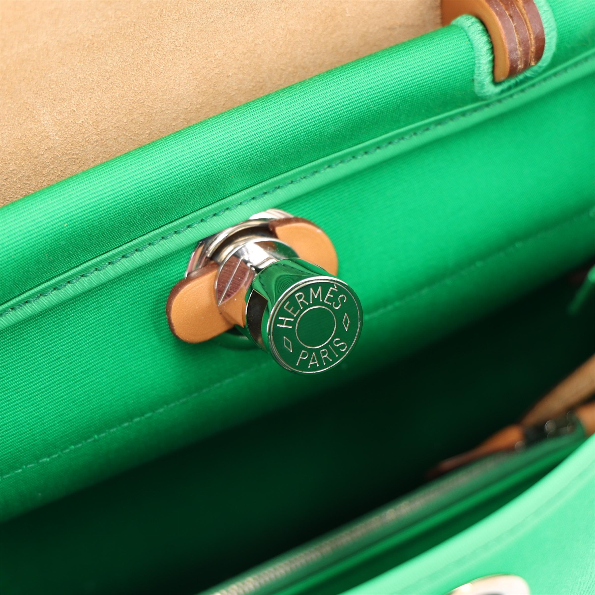 ランク SA HERMÈS エルメス エールバッグジップ PM バンブー (1K) ヴァッシュハンター キャンバス シルバー金具 □R刻印 (2014) - 15