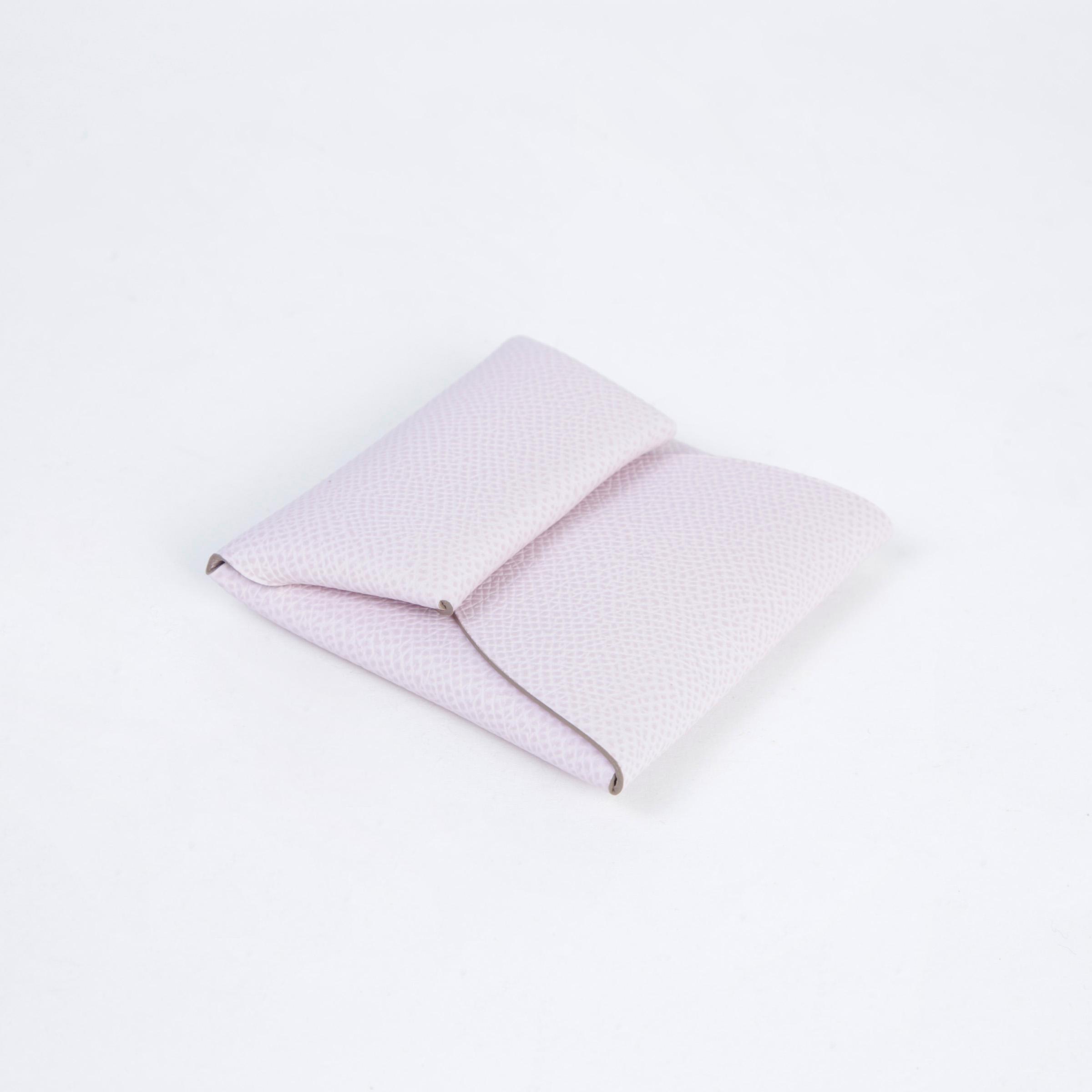 Unused ( Rank NS ) HERMÈS Bastia purse Mauve Pale (09) Epsom Palladium hardware U (2022) - 3