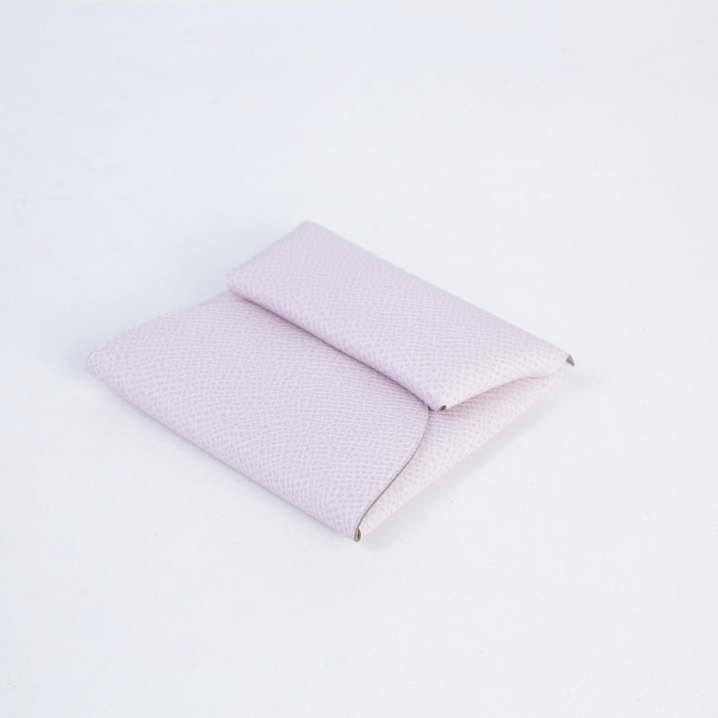 Unused ( Rank NS ) HERMÈS Bastia purse Mauve Pale (09) Epsom Palladium hardware U (2022) - 4