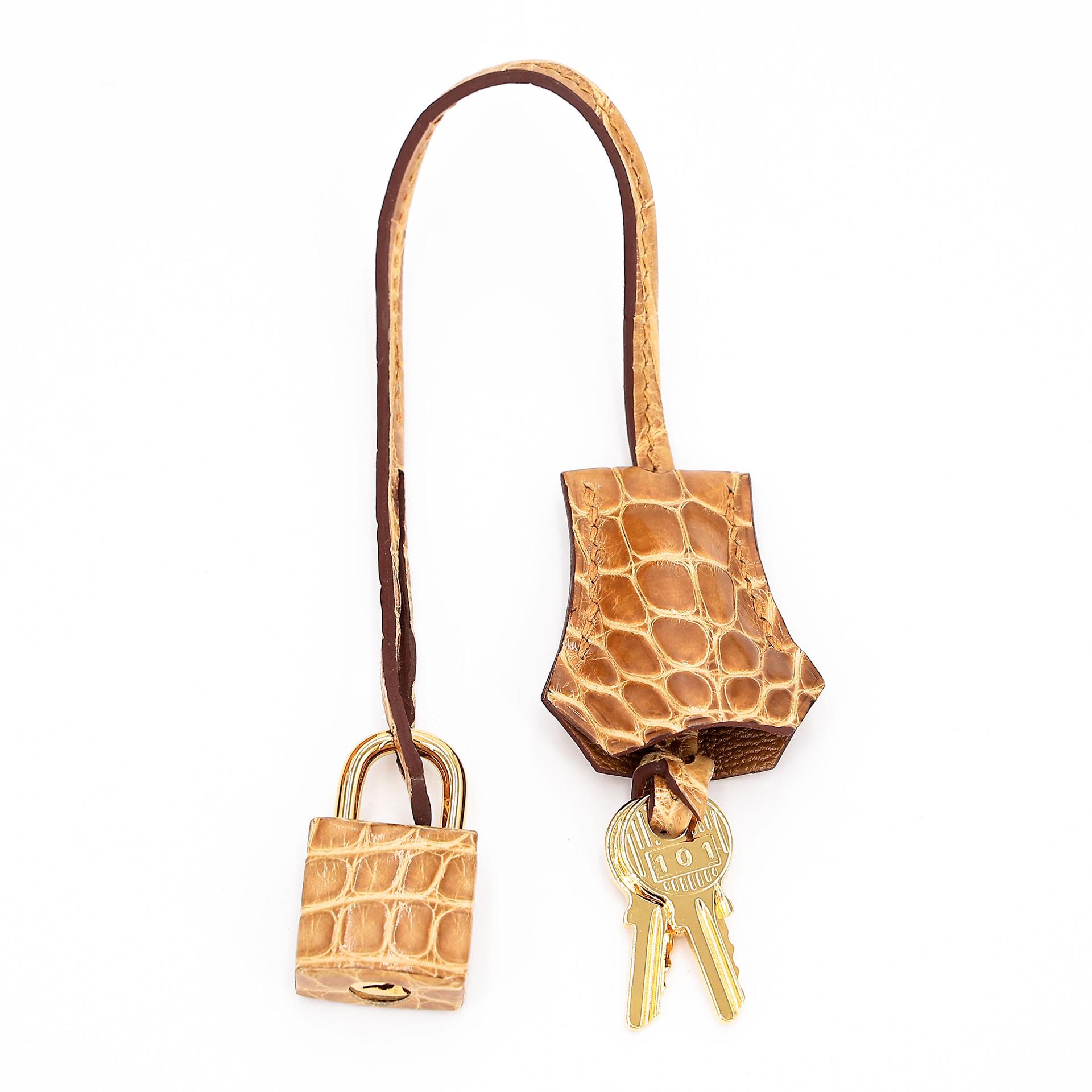 Unused ( Rank NS ) HERMÈS Birkin 30 Tabac Camel (24) Shiny Alligator Ostrich Gold hardware Z (2021) - 19