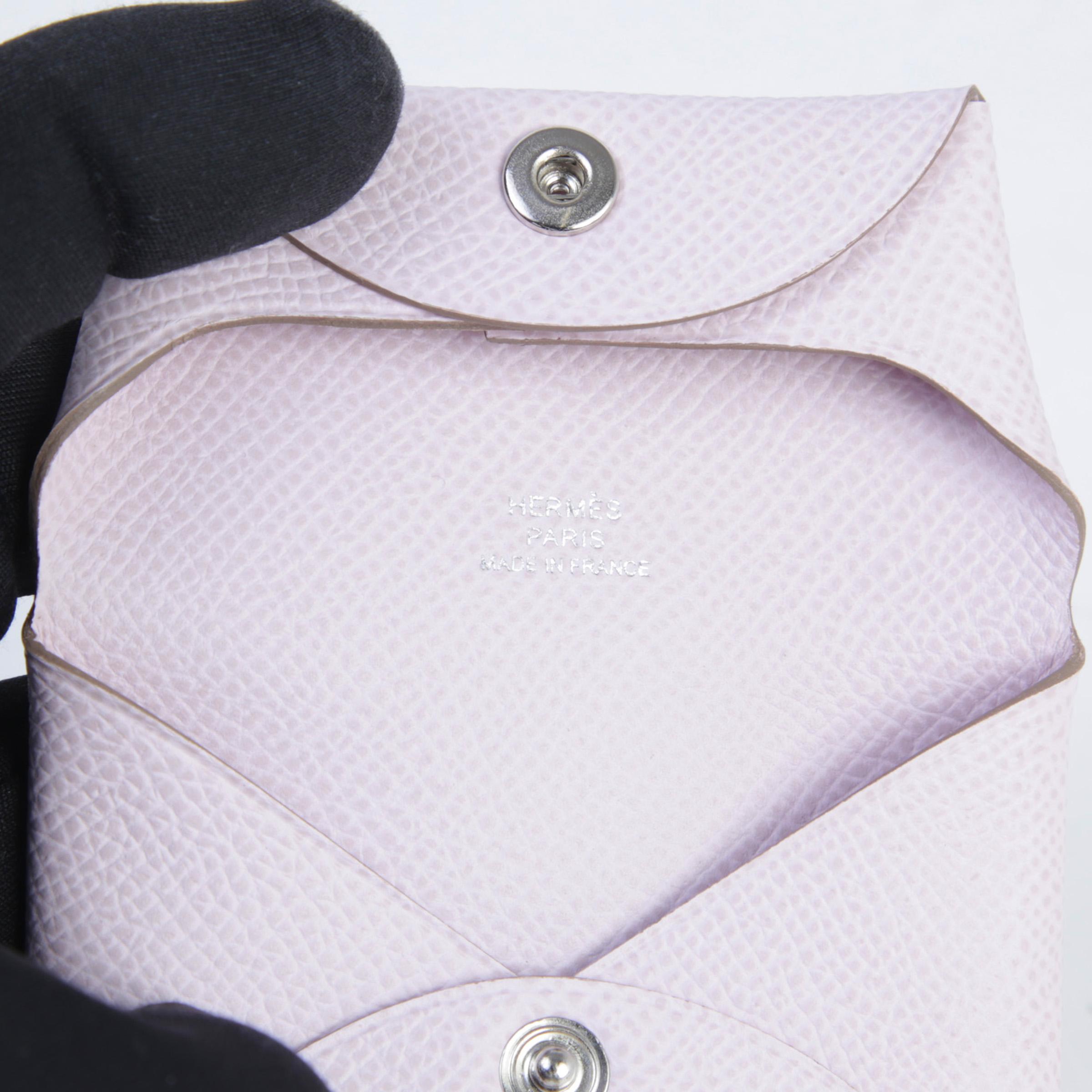 Unused ( Rank NS ) HERMÈS Bastia purse Mauve Pale (09) Epsom Palladium hardware U (2022) - 7
