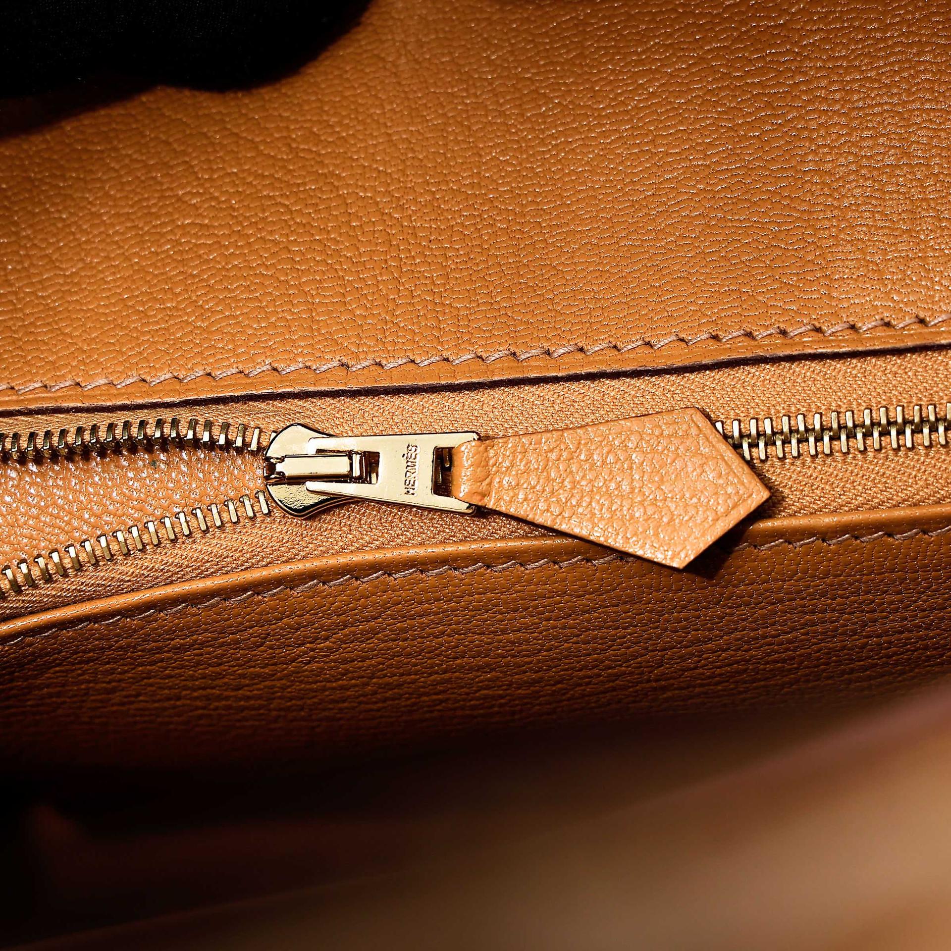 Unused ( Rank NS ) HERMÈS Birkin 30 Tabac Camel (24) Shiny Alligator Ostrich Gold hardware Z (2021) - 13
